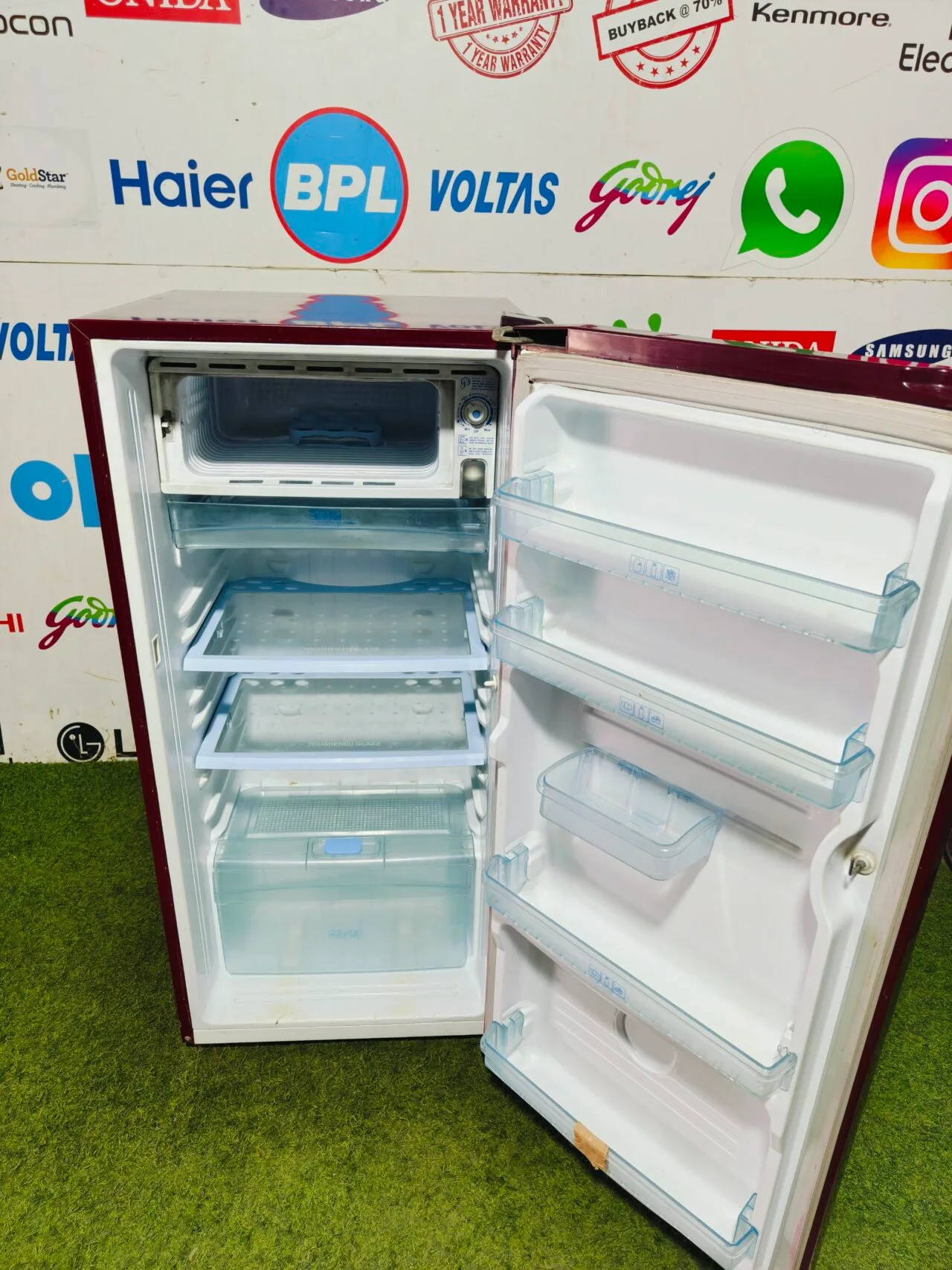 haier 5 star energy rating inbuilt stabiliser red flower model 190 ltr single door refrigerator - Image 3