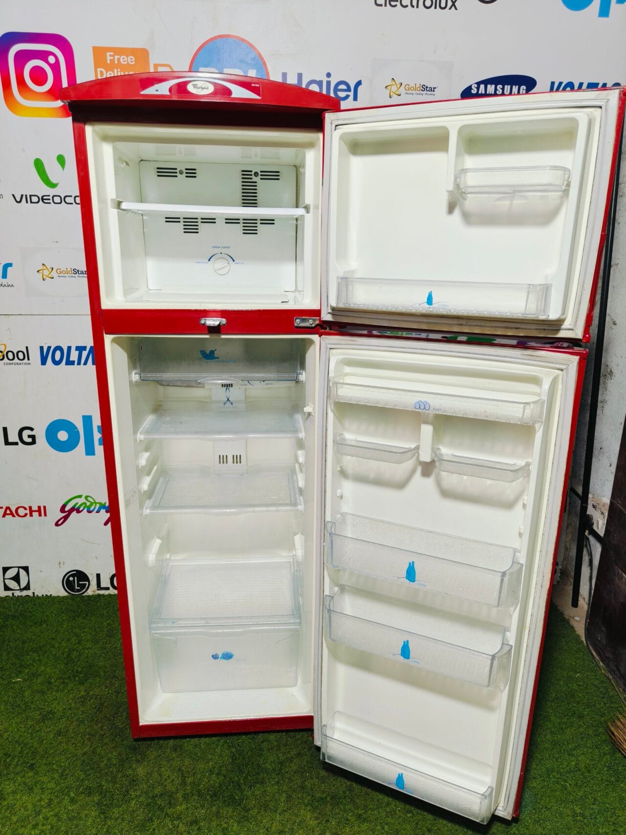 whirlpool quick chill bright red 320 ltr inbuilt stabiliser double door refrigerator - Image 3