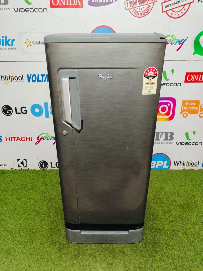whirlpool power cool 5 star energy rating inbuilt stabilizer with base stand and onion tray 190 ltr single door refrigerator