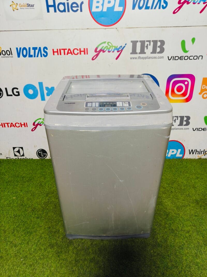 LG intello wash turbo drum 6.5 kg silver in colour fully automatic top load washing machine