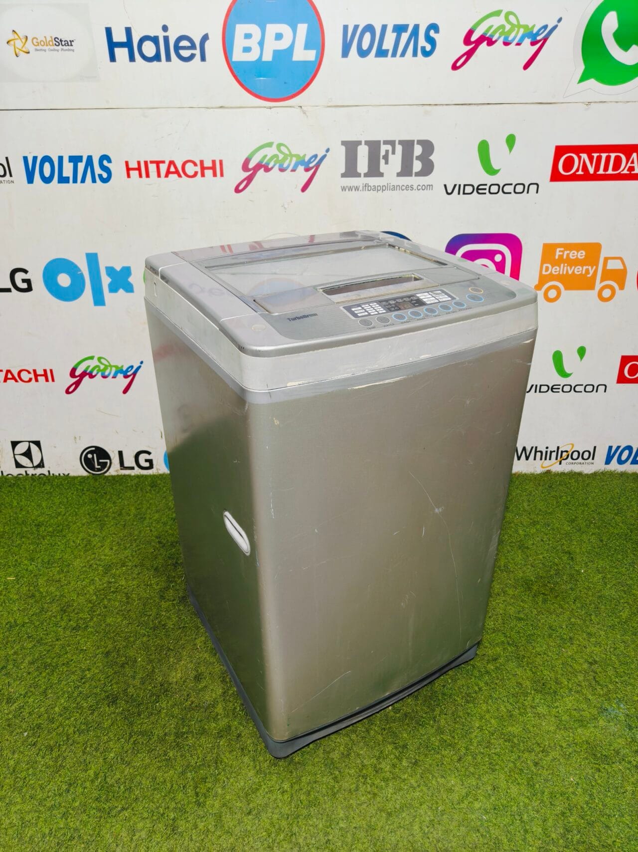 LG intello wash turbo drum 6.5 kg silver in colour fully automatic top load washing machine - Image 4