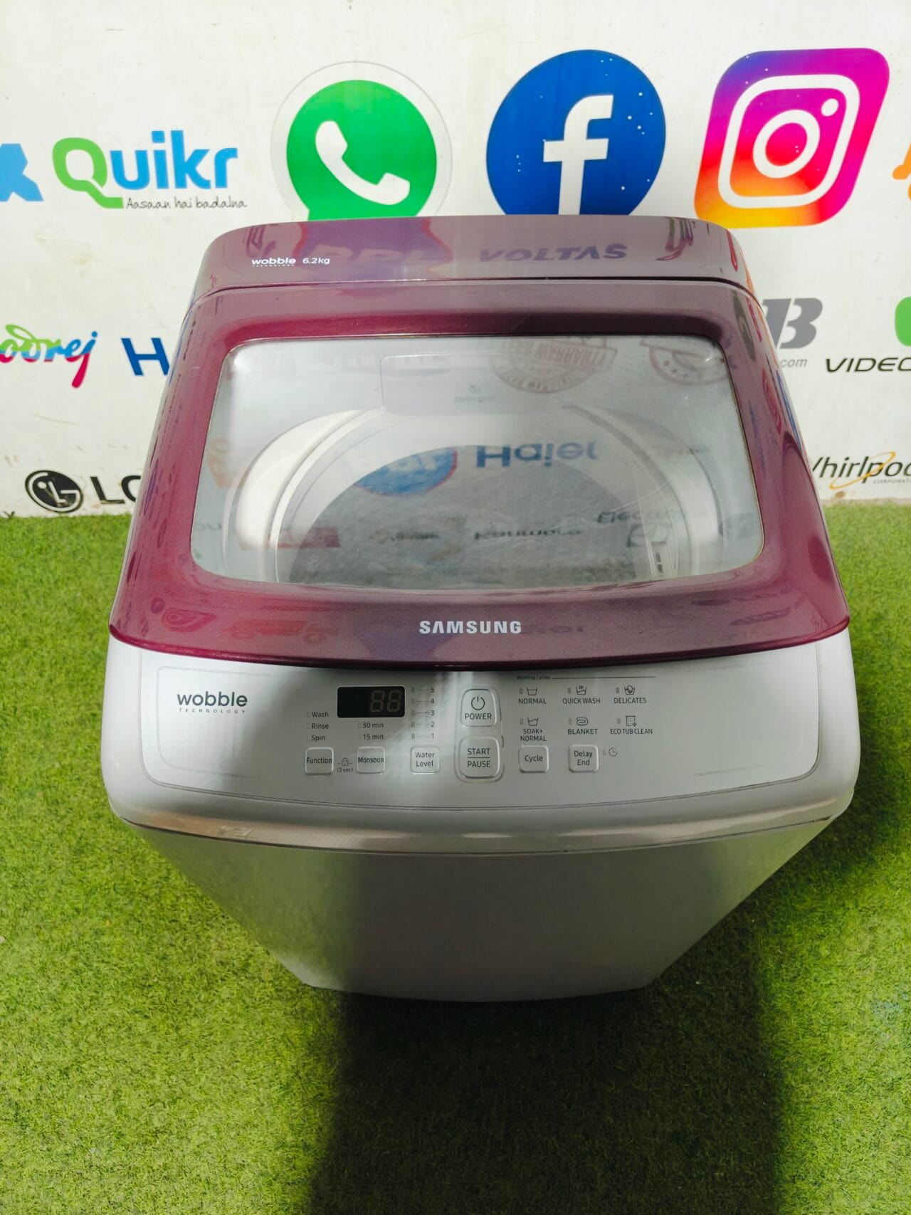 Samsung wobble technology 6.2 kg double colour like new condition fully automatic top load washing machine - Image 2