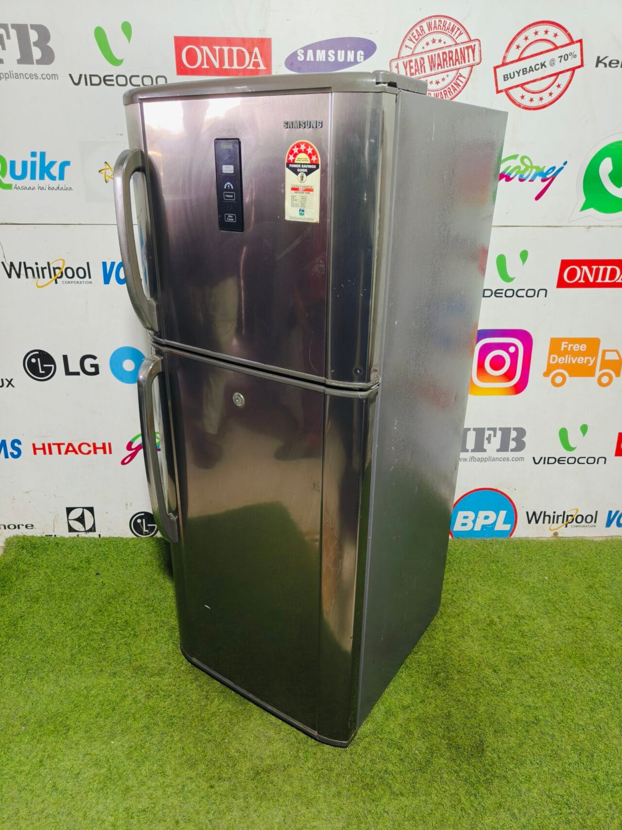 Samsung fresh tech five star energy rating inbuilt stabiliser steel finish 240 ltr double door refrigerator - Image 5