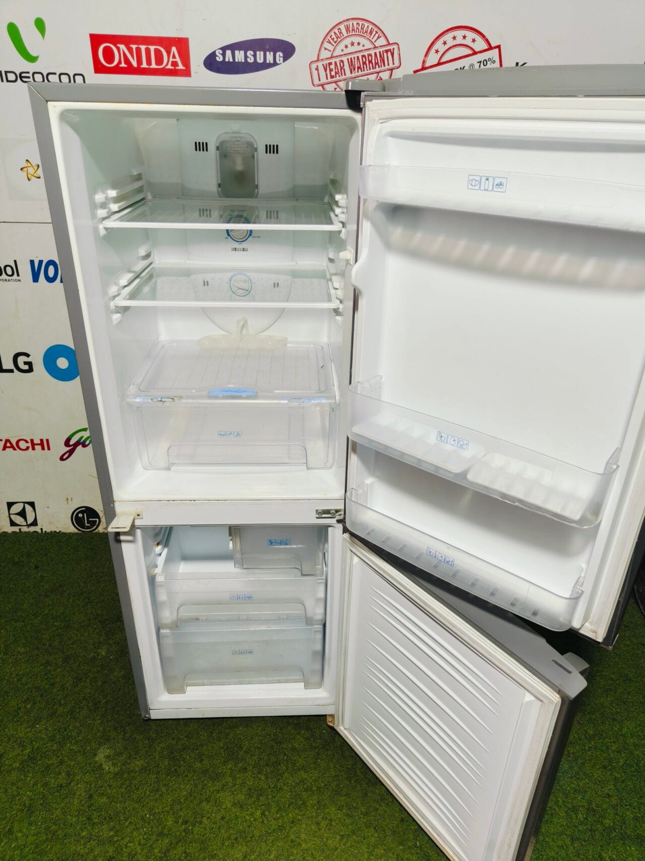 Haier four star energy rating inbuilt stabiliser silver in colour 240 ltr used bottom freezer double door refrigerator - Image 3