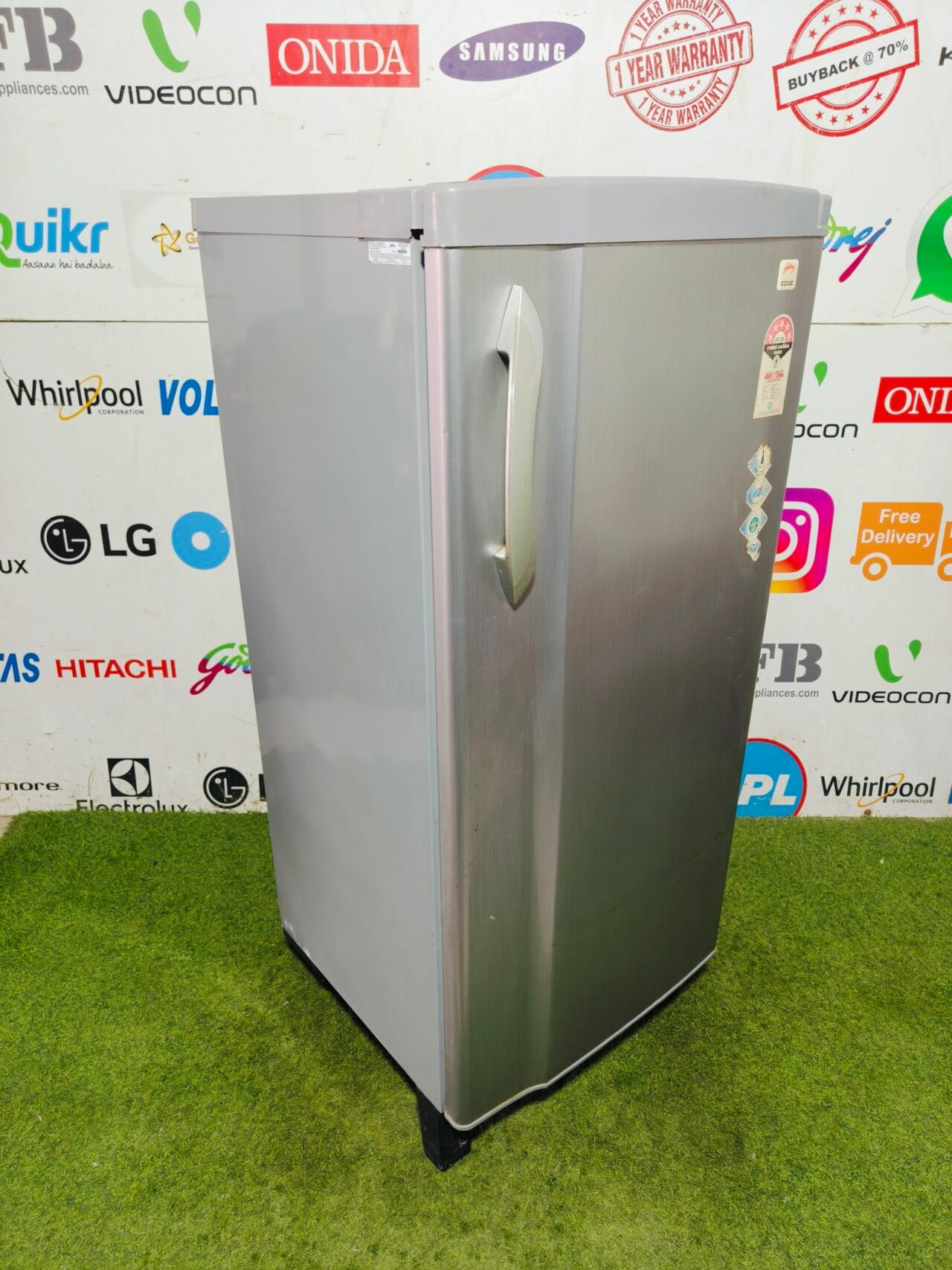 Godrej edge five star energy rating inbuilt stabiliser silver in colour 200 lte used single door refrigerator - Image 4