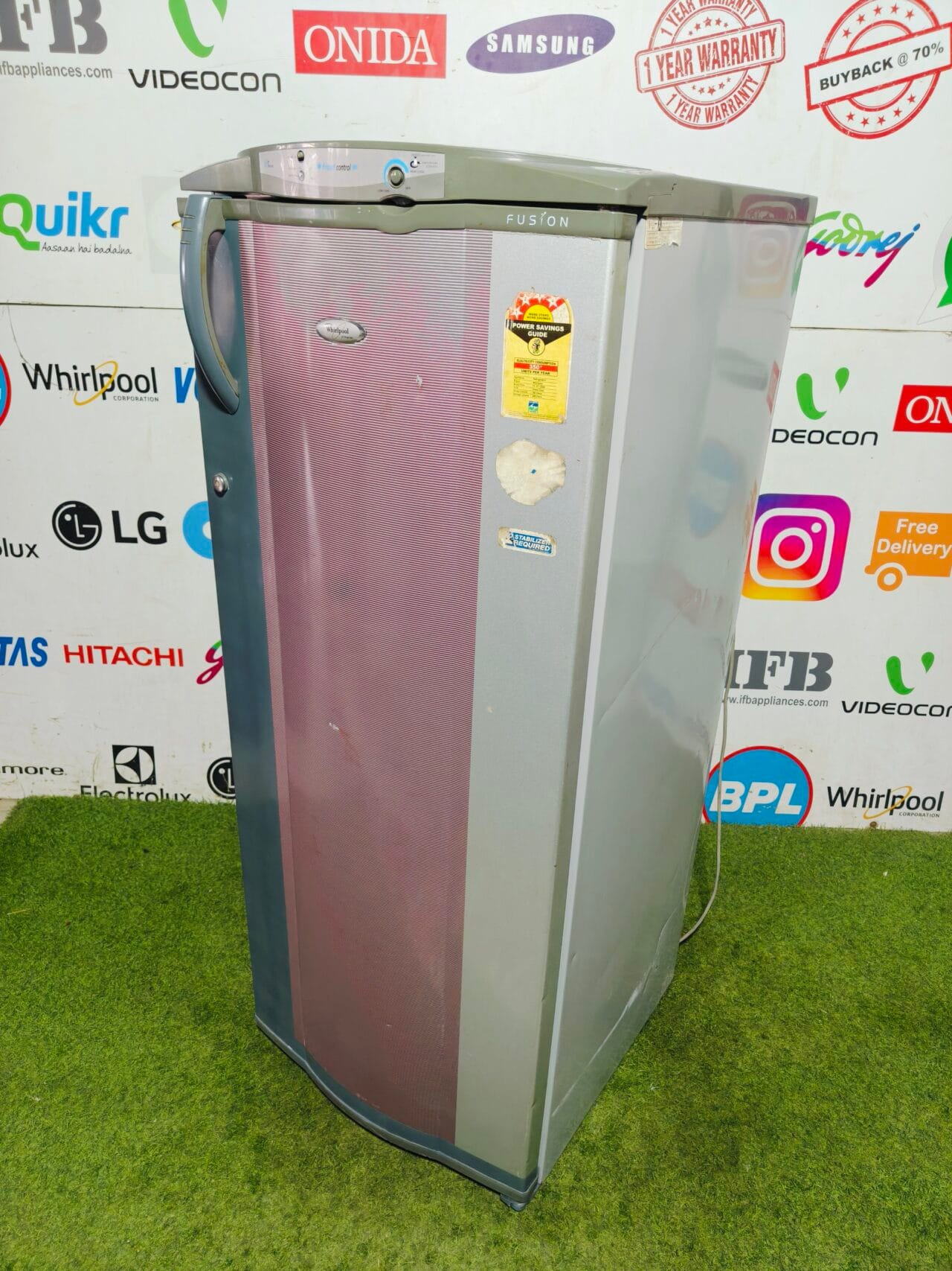 whirlpool 6th sense fusion 4 star energy rating inbuilt stabiliser 200 ltr double colour used single door refrigerator - Image 4