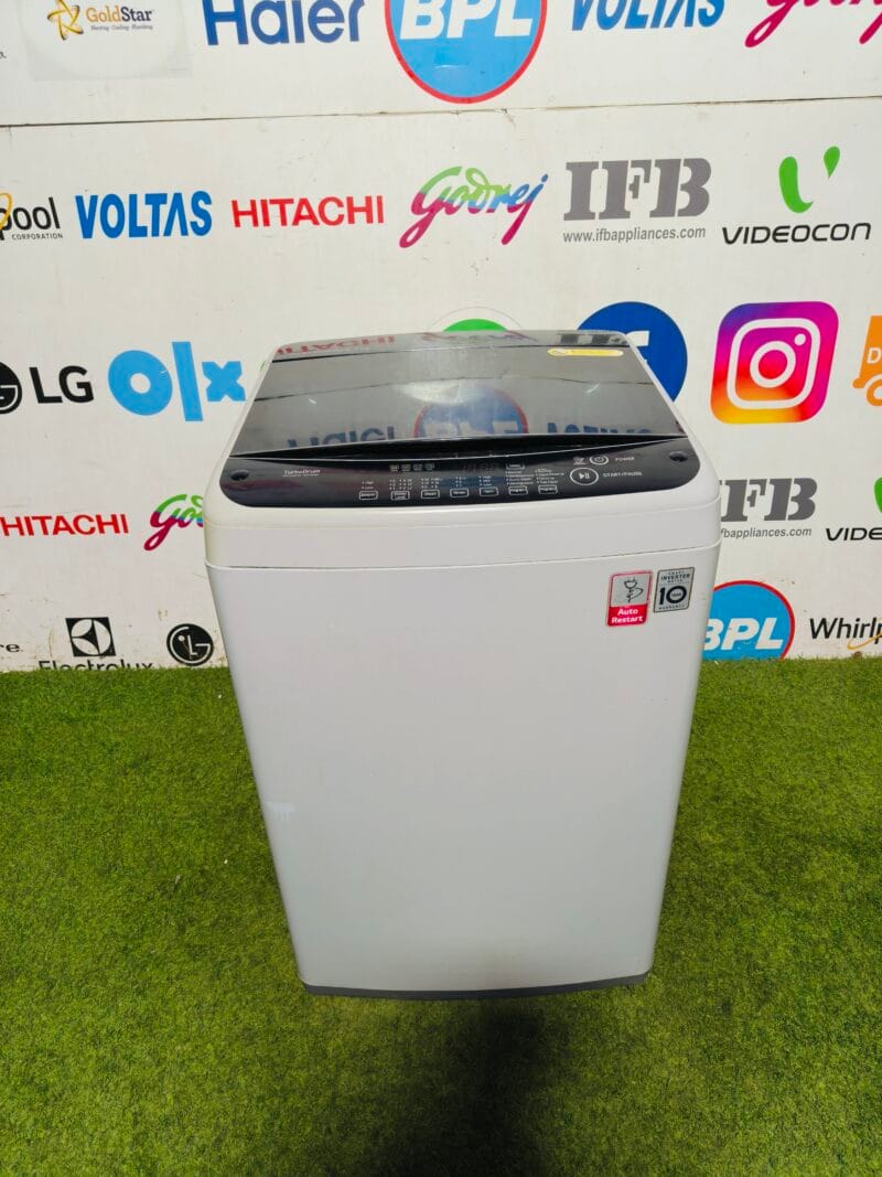 LG smart inverter turbo drum with inverter technology,smart diagnosis and auto restart 6.2 kg gently used double colour fully automatic top load washing machine
