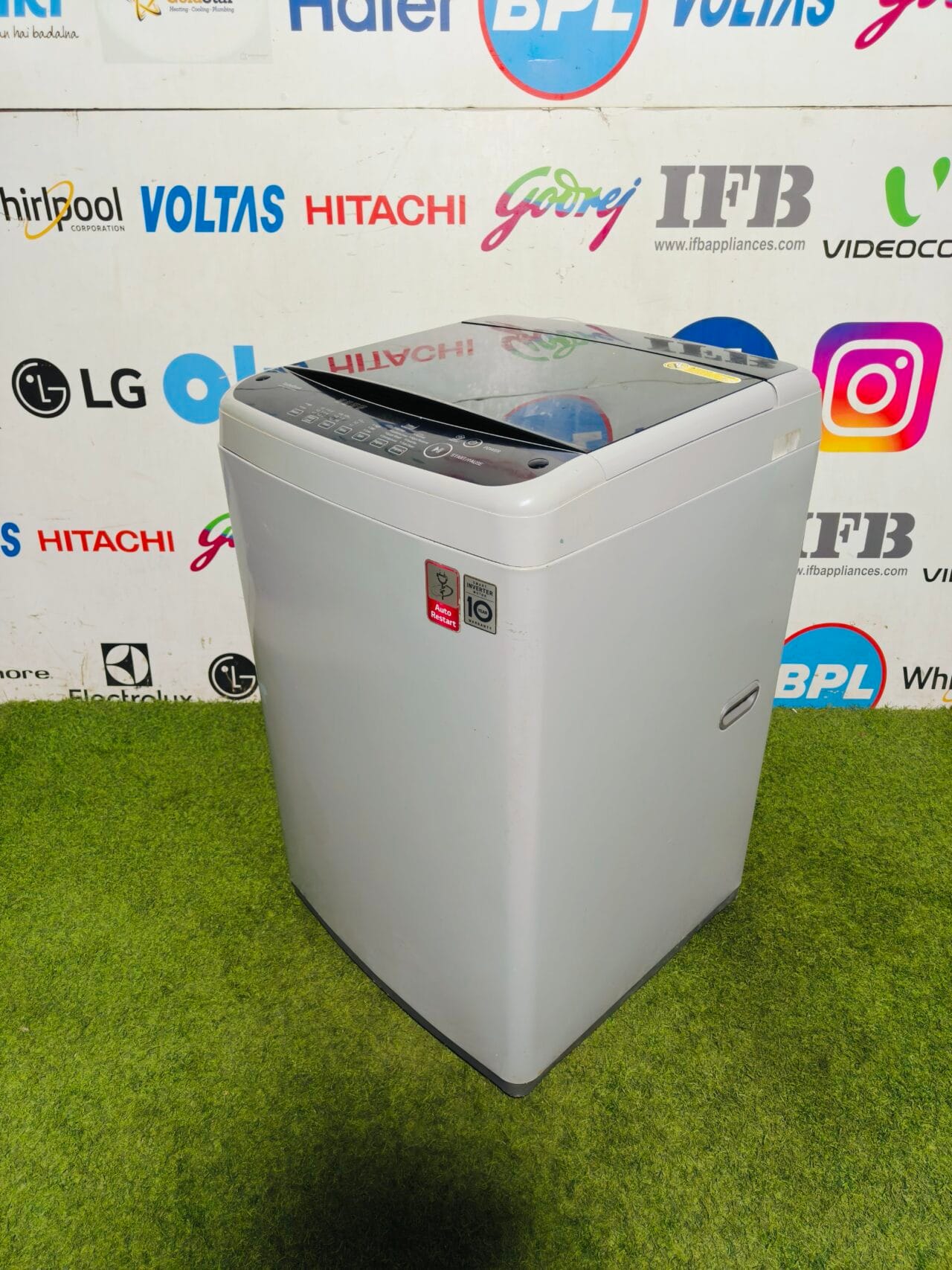 LG smart inverter turbo drum with inverter technology,smart diagnosis and auto restart 6.2 kg gently used double colour fully automatic top load washing machine - Image 4