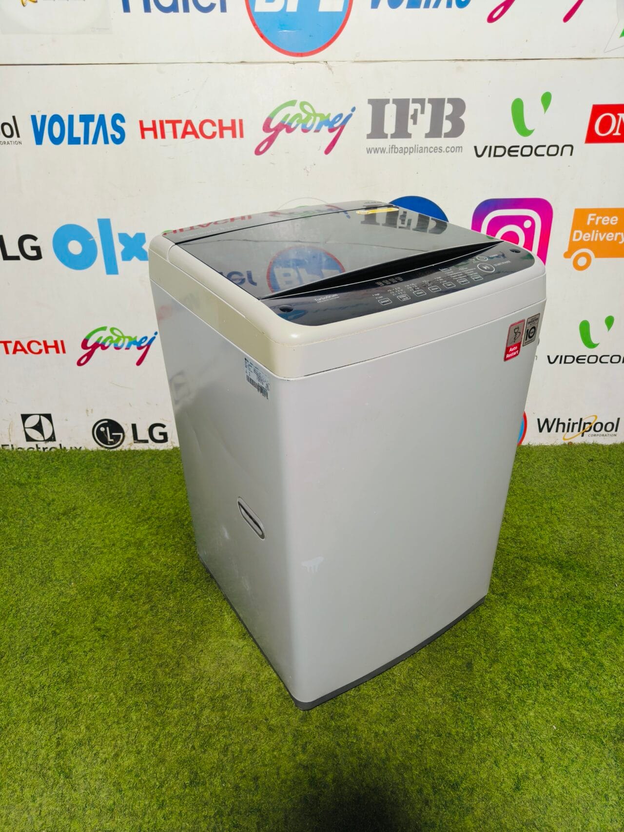 LG smart inverter turbo drum with inverter technology,smart diagnosis and auto restart 6.2 kg gently used double colour fully automatic top load washing machine - Image 5