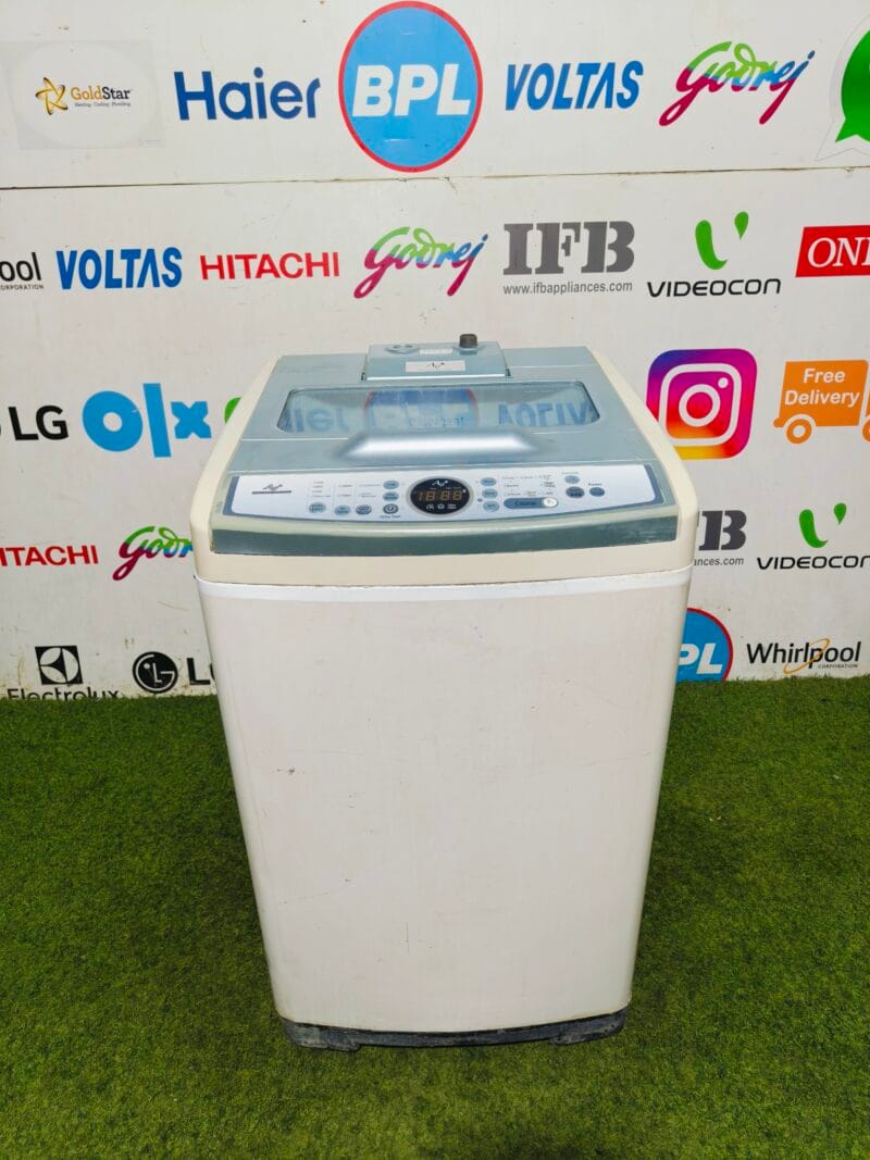 Samsung AG plus silver nano technology 6.5 kg blue and white in colour fully automatic used top load washing machine