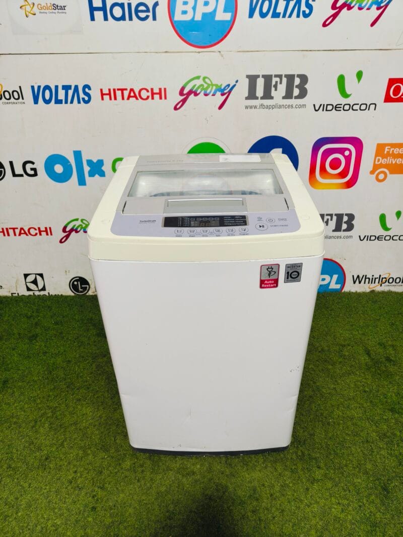 LG smart inverter turbo drum with inverter technology comes with smart diagnosis and auto restart 6.2 kg fully automatic top load washing machine