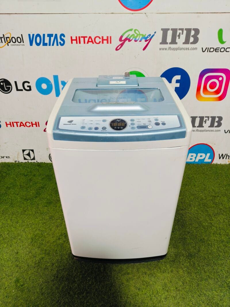 Samsung diamond drum AG plus silver nano technology white and blue in colour 6 kg like new condition fully automatic top load washing machine