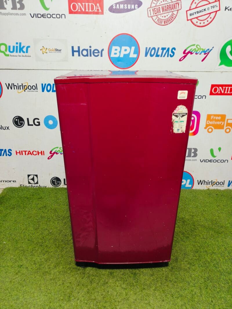 godrej edge maroon inbuilt stabiliser 180 lte used single door refrigerator