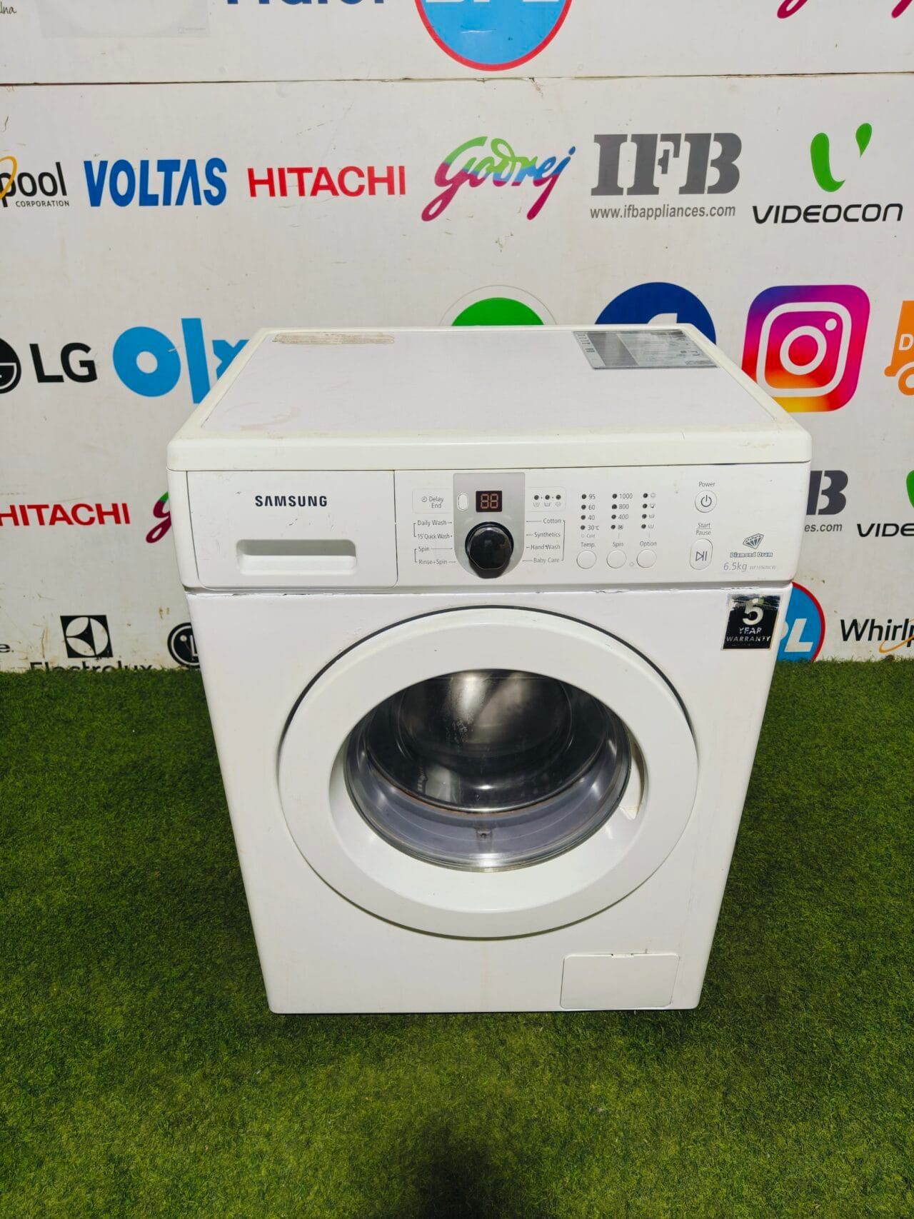 Samsung diamond drum white in colour 6.5 kg fully automatic front load washing machine - Image 2