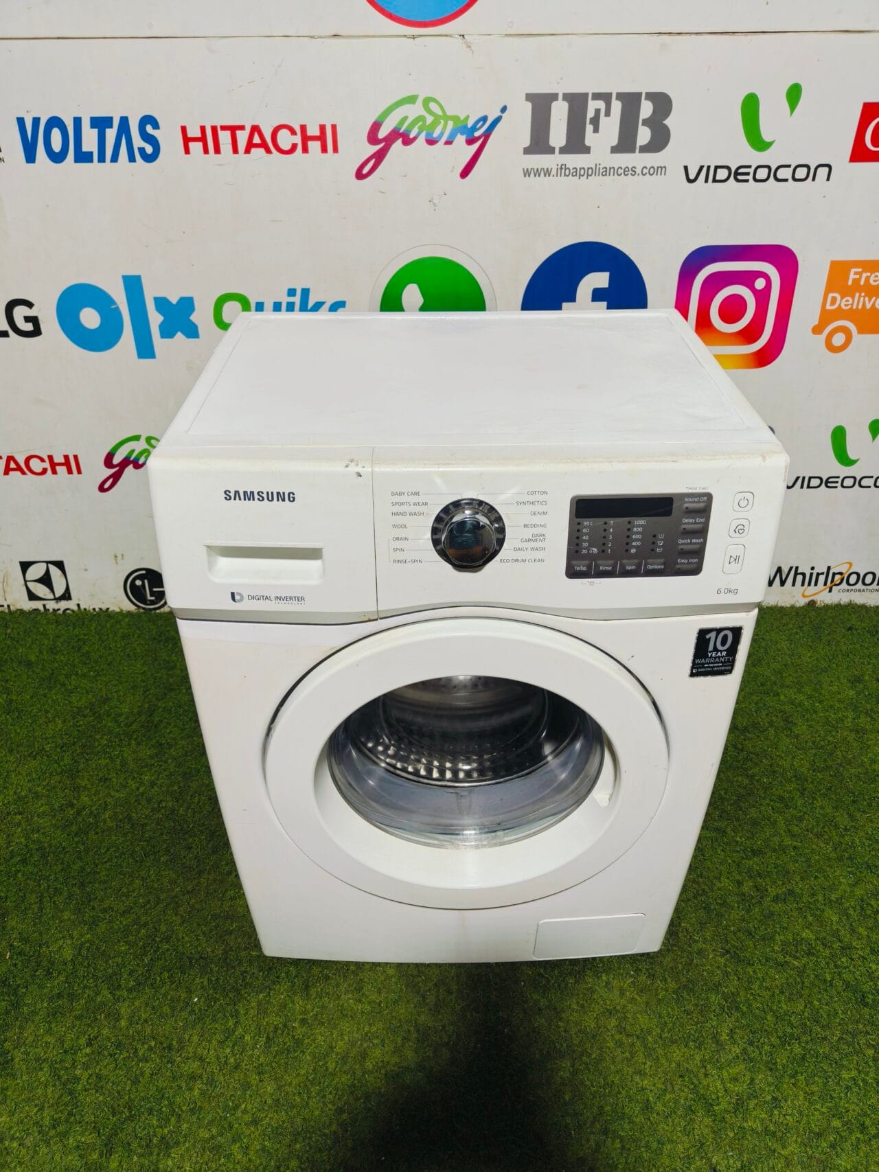Samsung digital inverter with time display fully automatic 6 kg gently used front load washing machine - Image 2