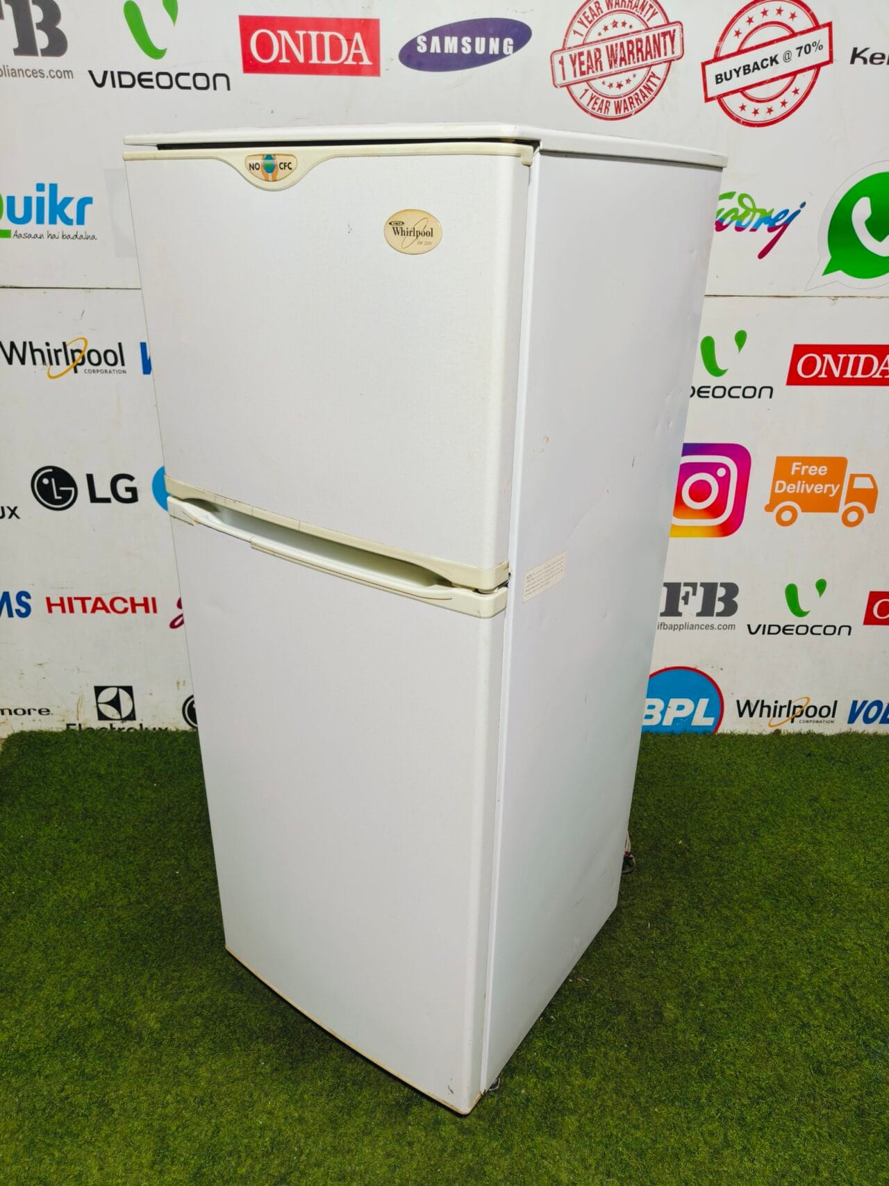 whirlpool 240 ltr full white in colour double door used refrigerator - Image 4