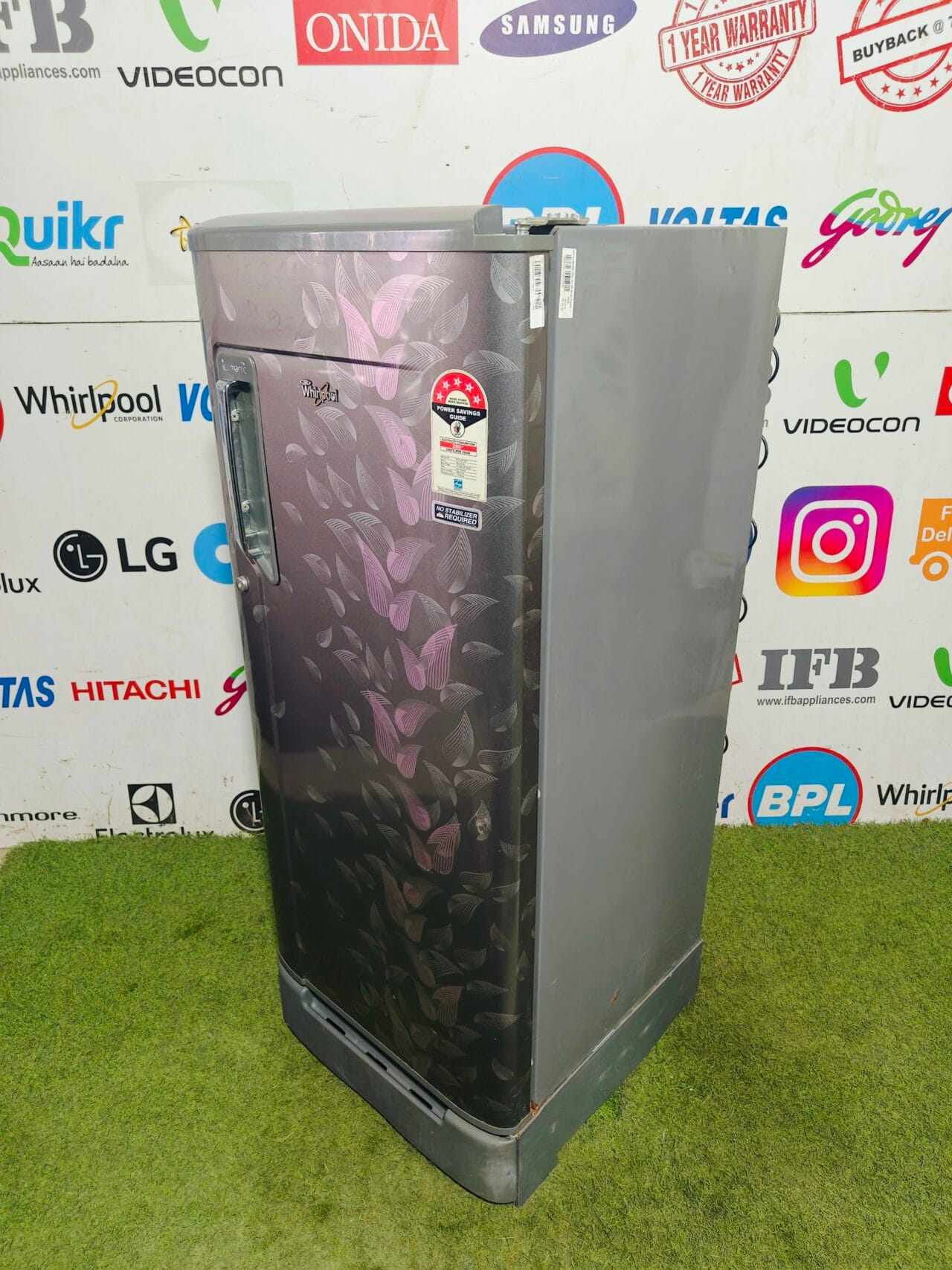 whirlpool ice magic 5 star energy rating inbuilt stabiliser with base stand and onion tray 190 lte flower model single door refrigerator - Image 4
