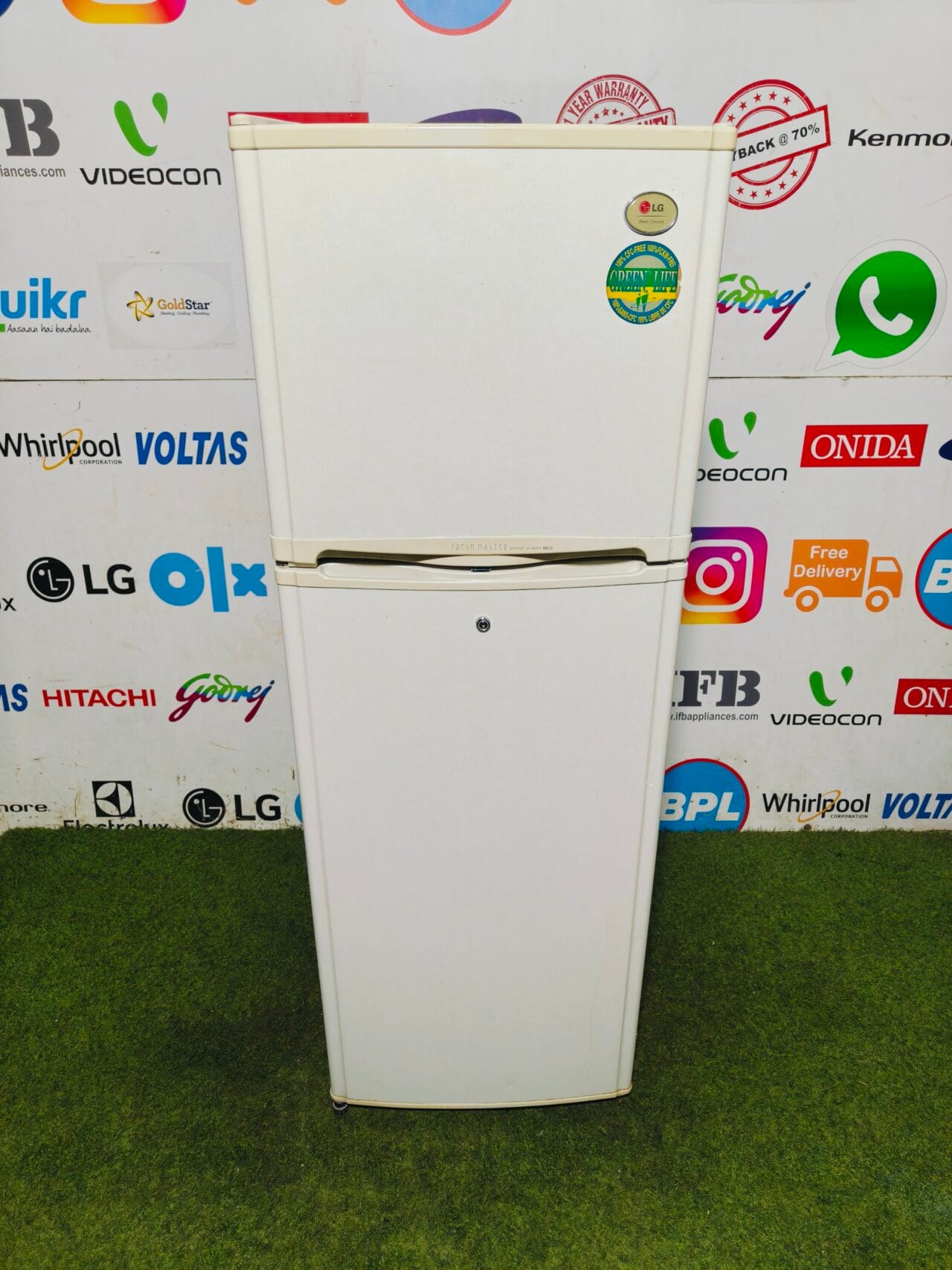 LG green life 260 lte full white in colour used double door refrigerator