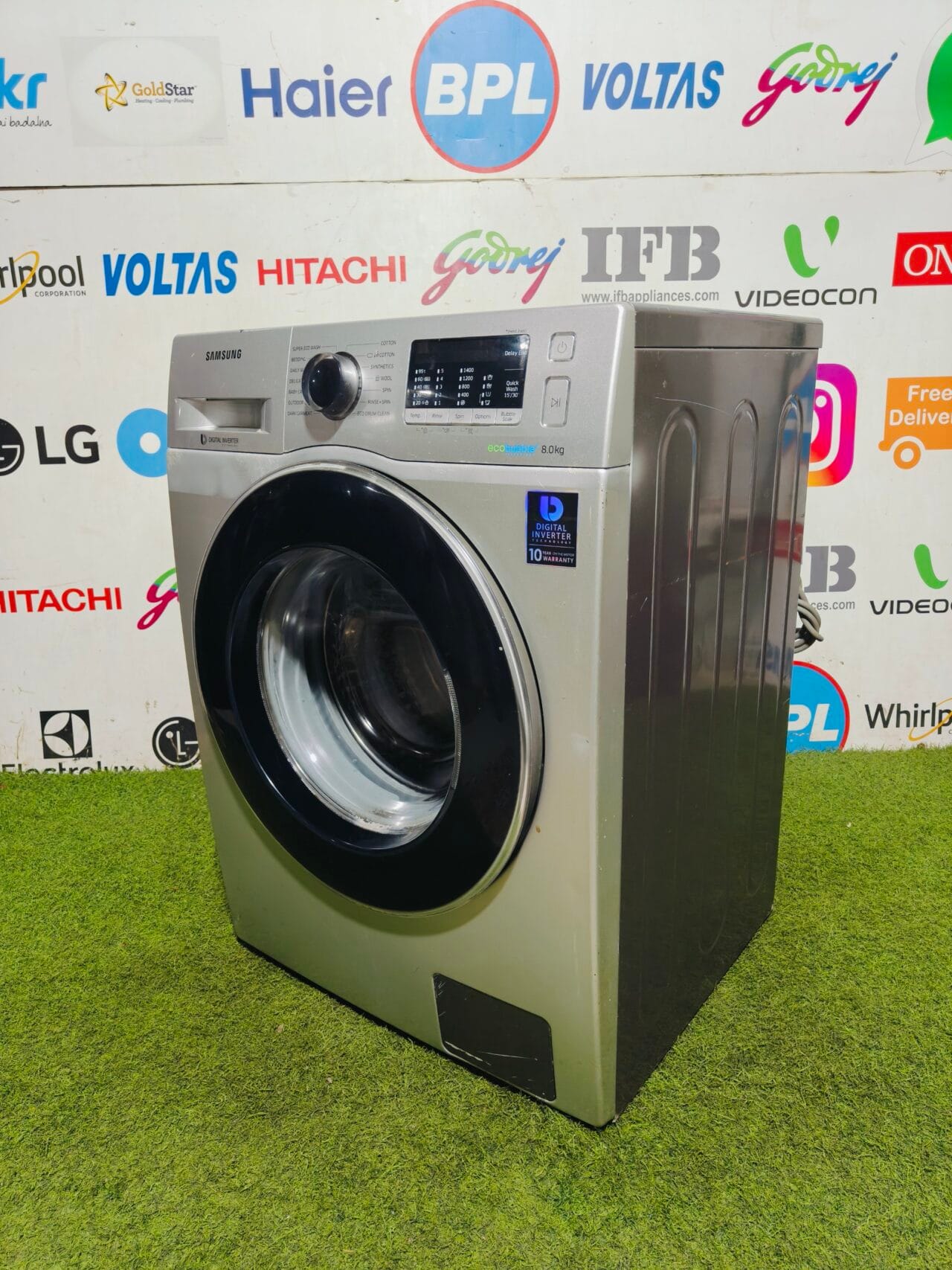 Samsung digital inverter eco bubble 8 kg silver and black in colour fully automatic front load washing machine - Image 5