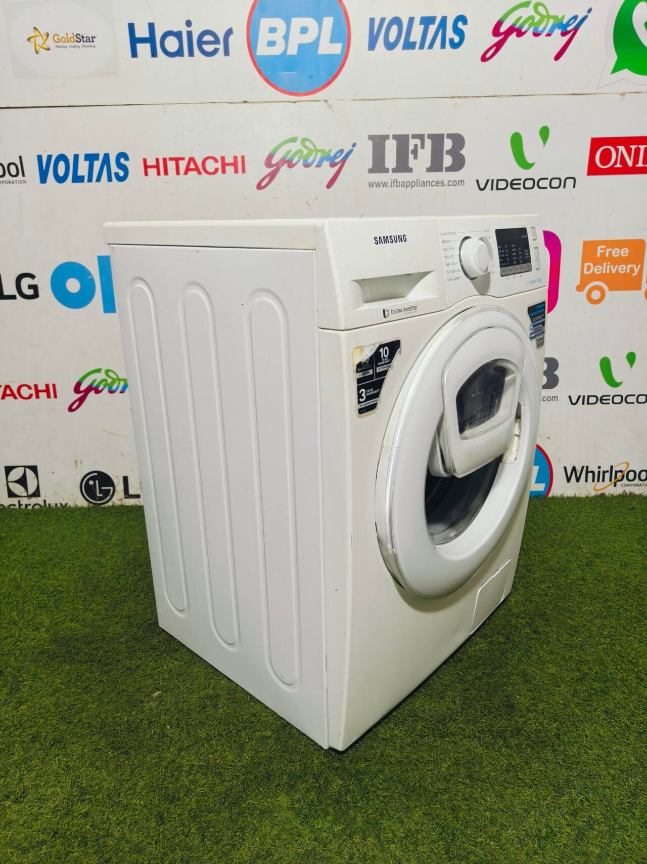 Samsung digital inverter eco bubble technology with ceramic heater fully white in colour 8 kg gently used fully automatic front load washing machine - Image 4