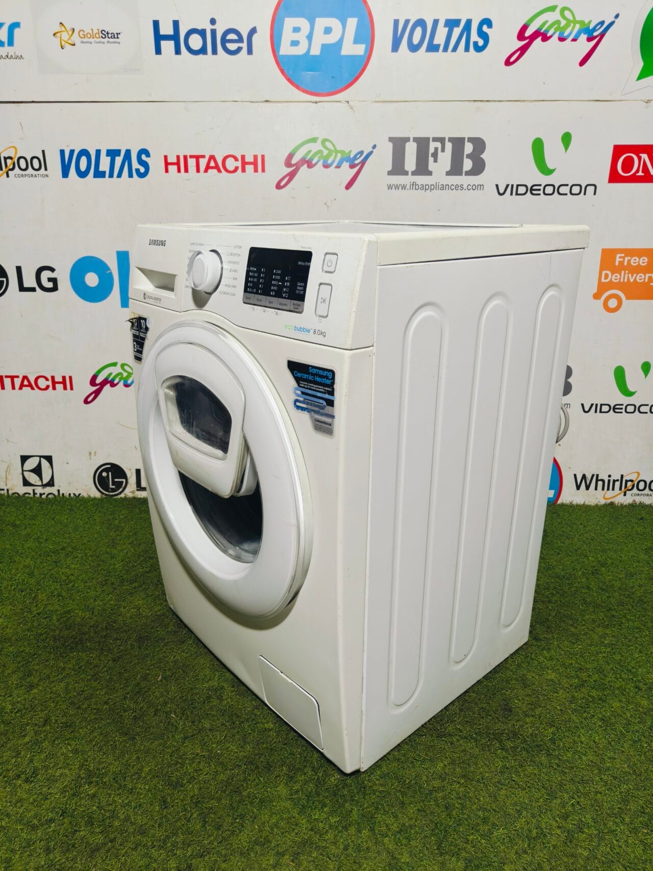 Samsung digital inverter eco bubble technology with ceramic heater fully white in colour 8 kg gently used fully automatic front load washing machine - Image 5