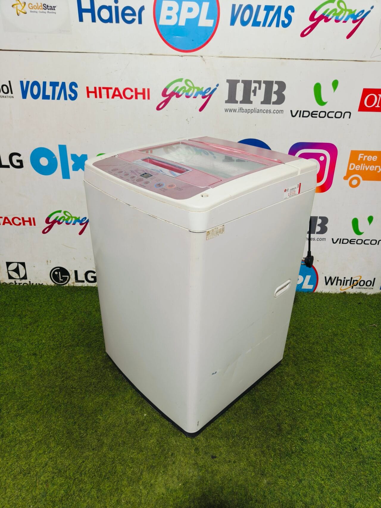 LG turbo drum 6.2 kg white & pink in colour fully automatic top load washing machine - Image 4