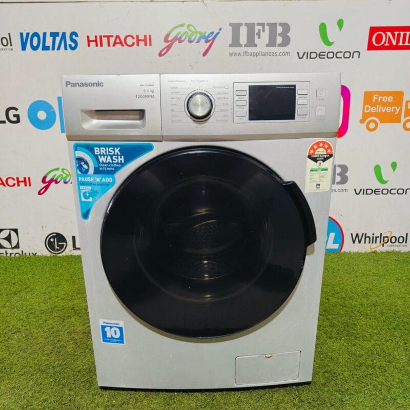 panasonic brisk wash five star energy rating silver in colour 6 kg with 1200 & digital display fully automatic gently used front load washing machine (Refurbished)