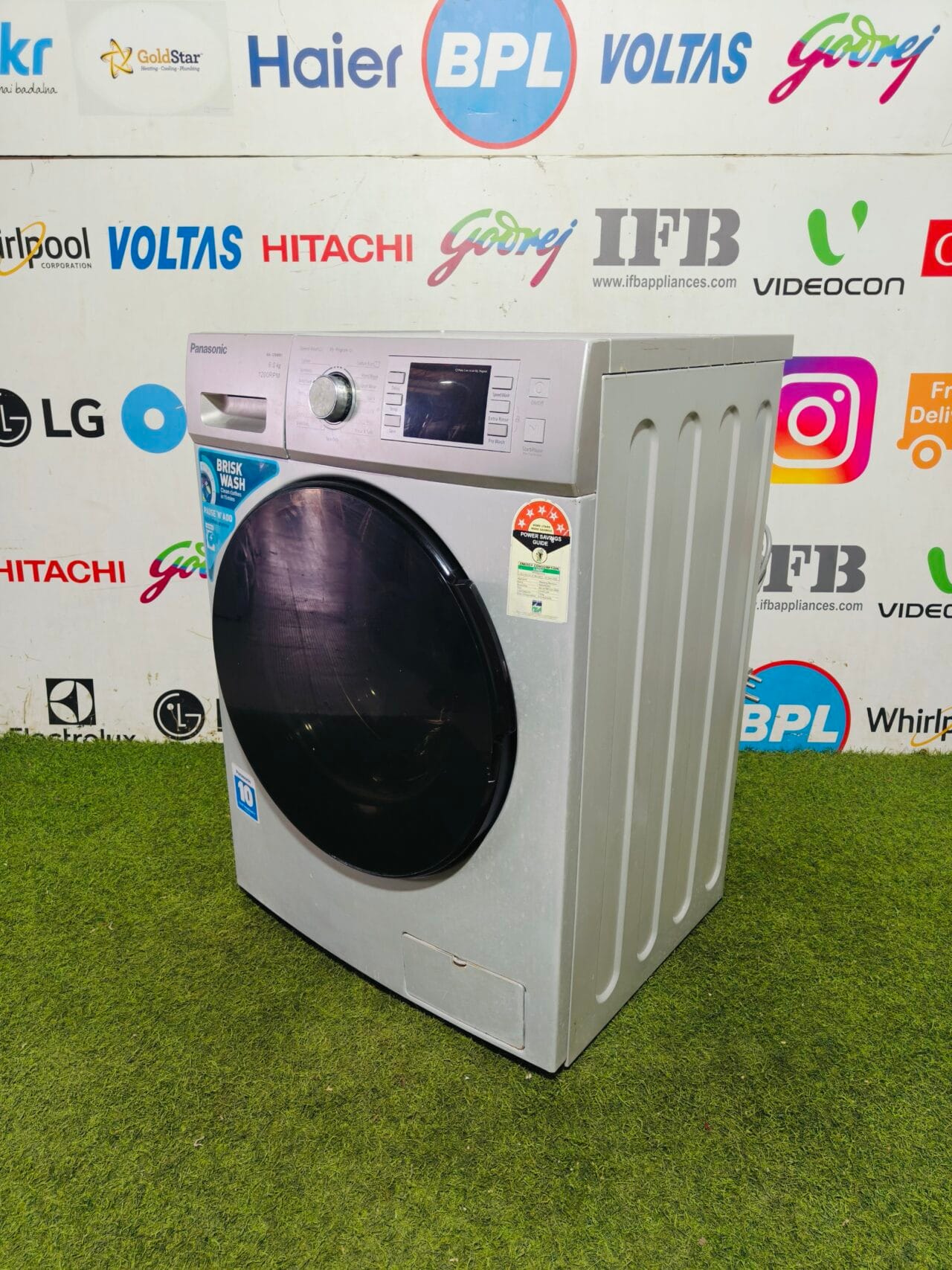 panasonic brisk wash five star energy rating silver in colour 6 kg with 1200 & digital display fully automatic gently used front load washing machine - Image 5