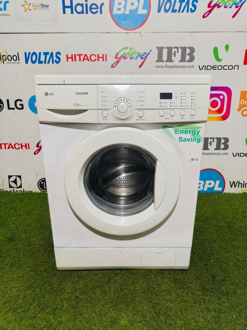LG tromm energy saving white in colour 5.5 kg fully automatic front load washing machine