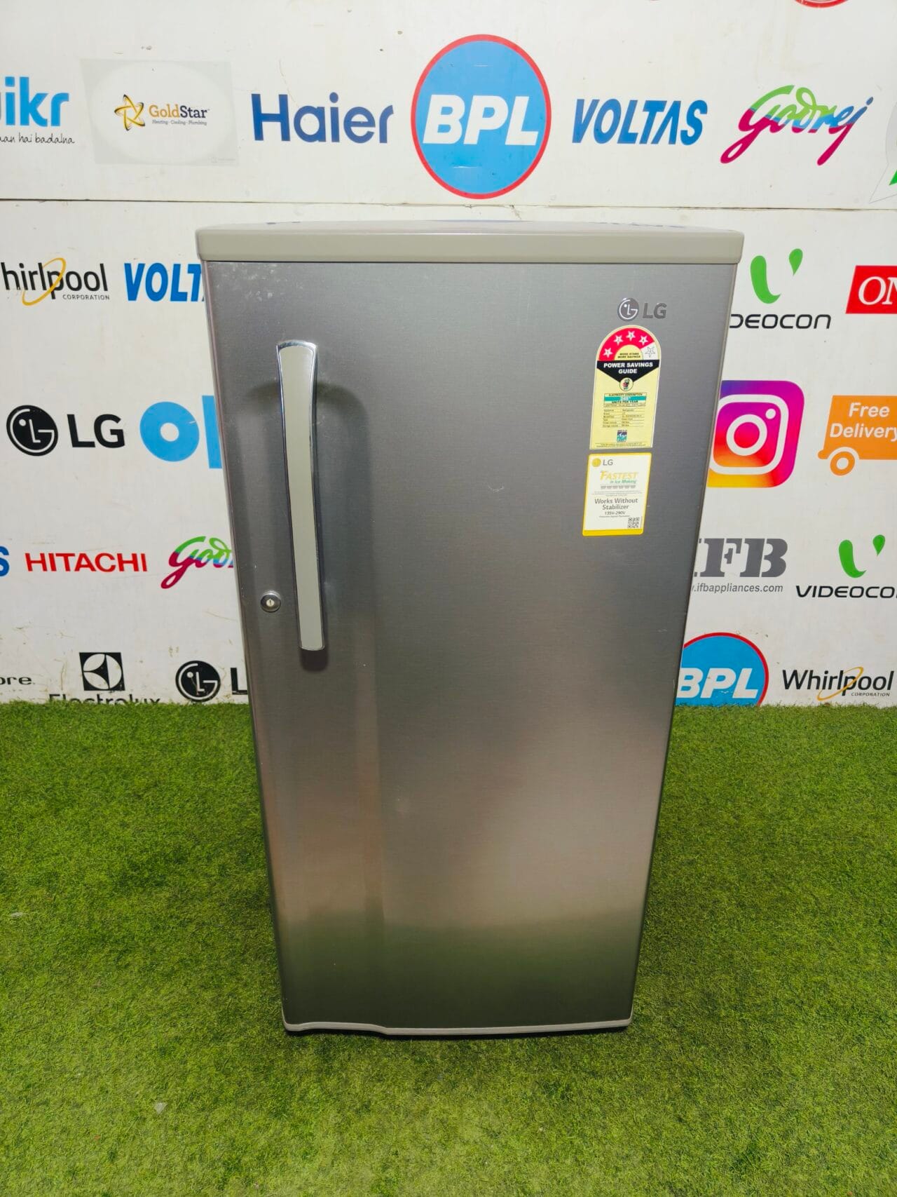 LG 4 star star energy rating inbuilt stabiliser steel finish 190 lte used single door refrigerator