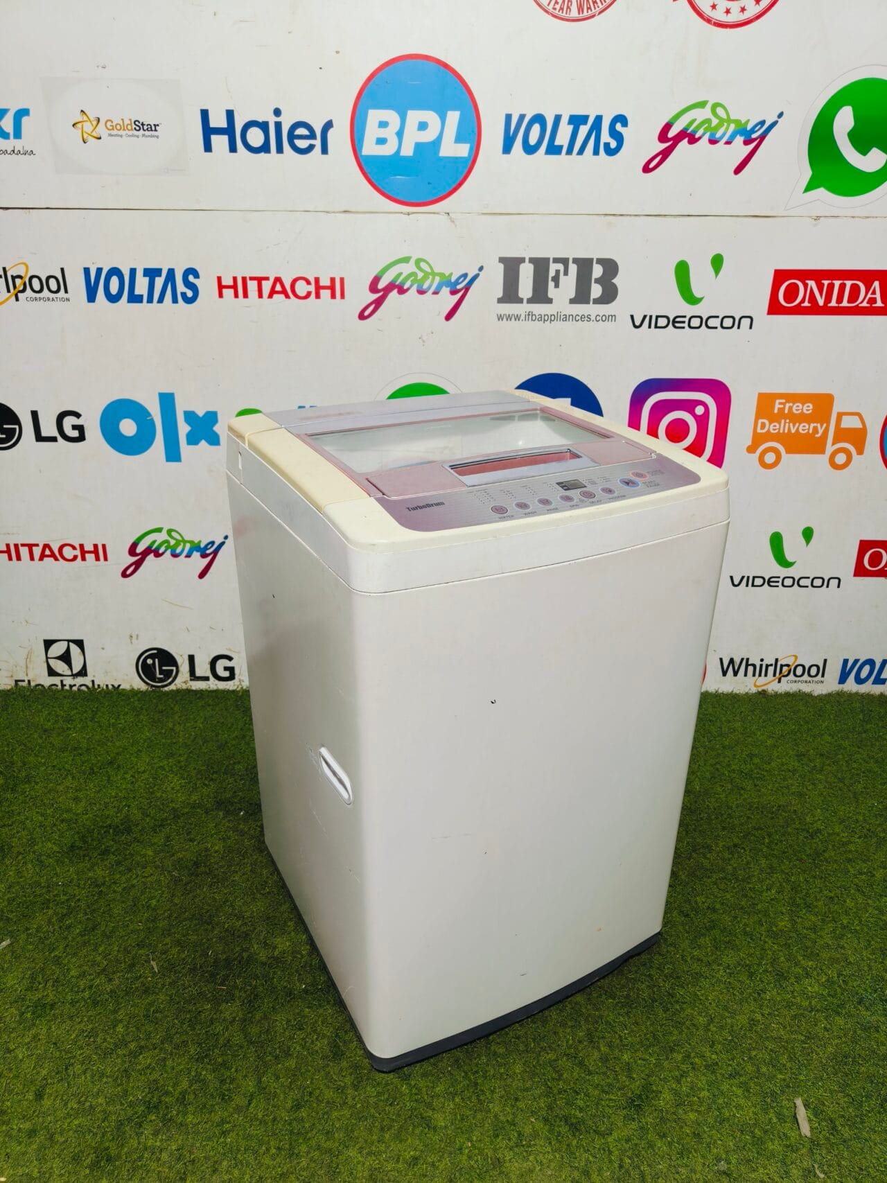 LG turbo drum white & pink in colour 6 kg fully automatic top load washing machine - Image 4