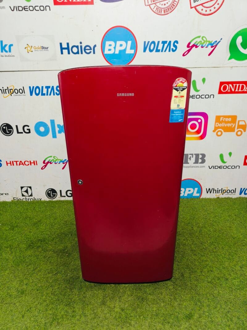 Samsung four star energy rating inbuilt stabiliser red in colour 190 lte gently used single door refrigerator