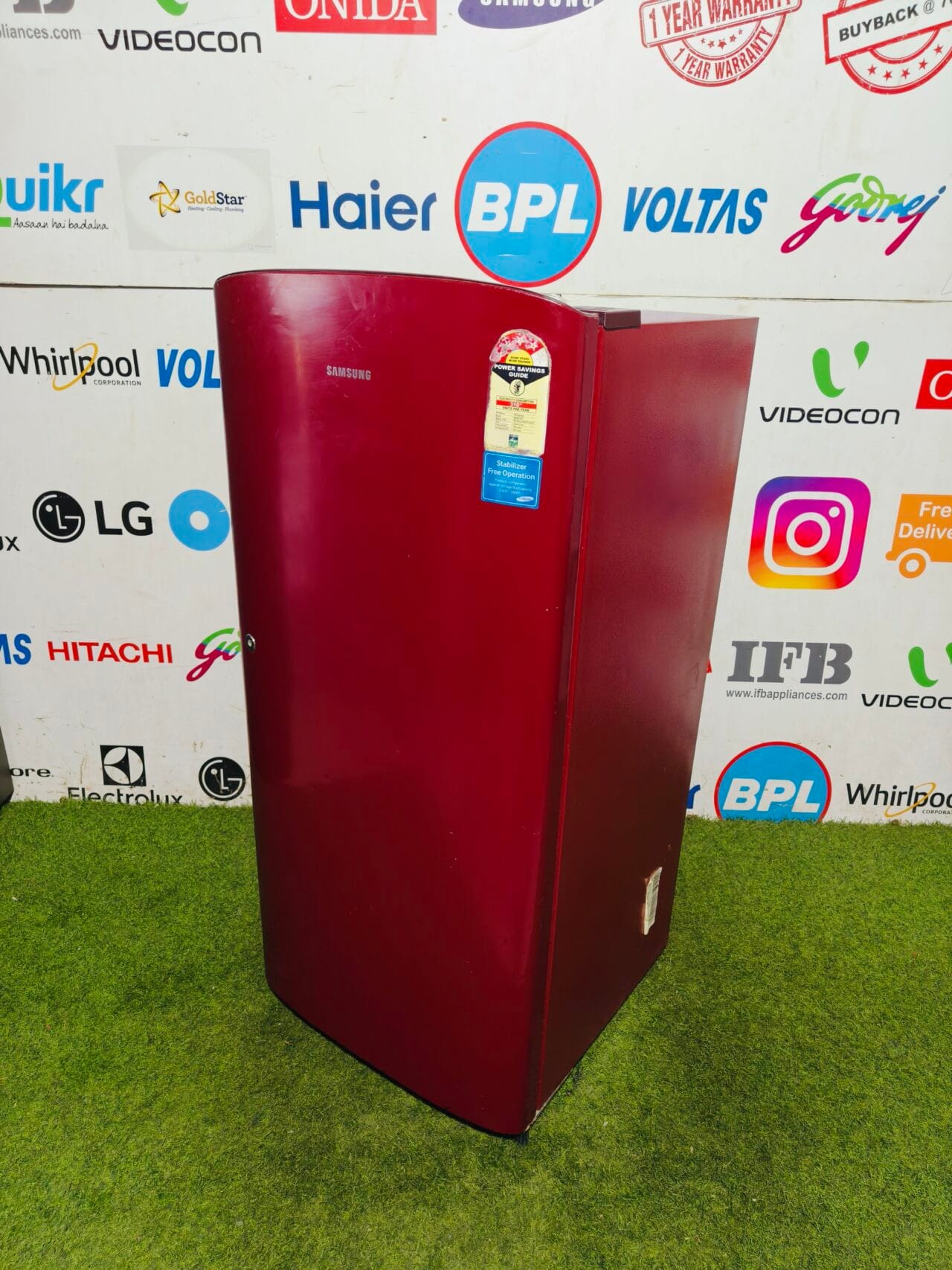 Samsung four star energy rating inbuilt stabiliser red in colour 190 lte gently used single door refrigerator - Image 4