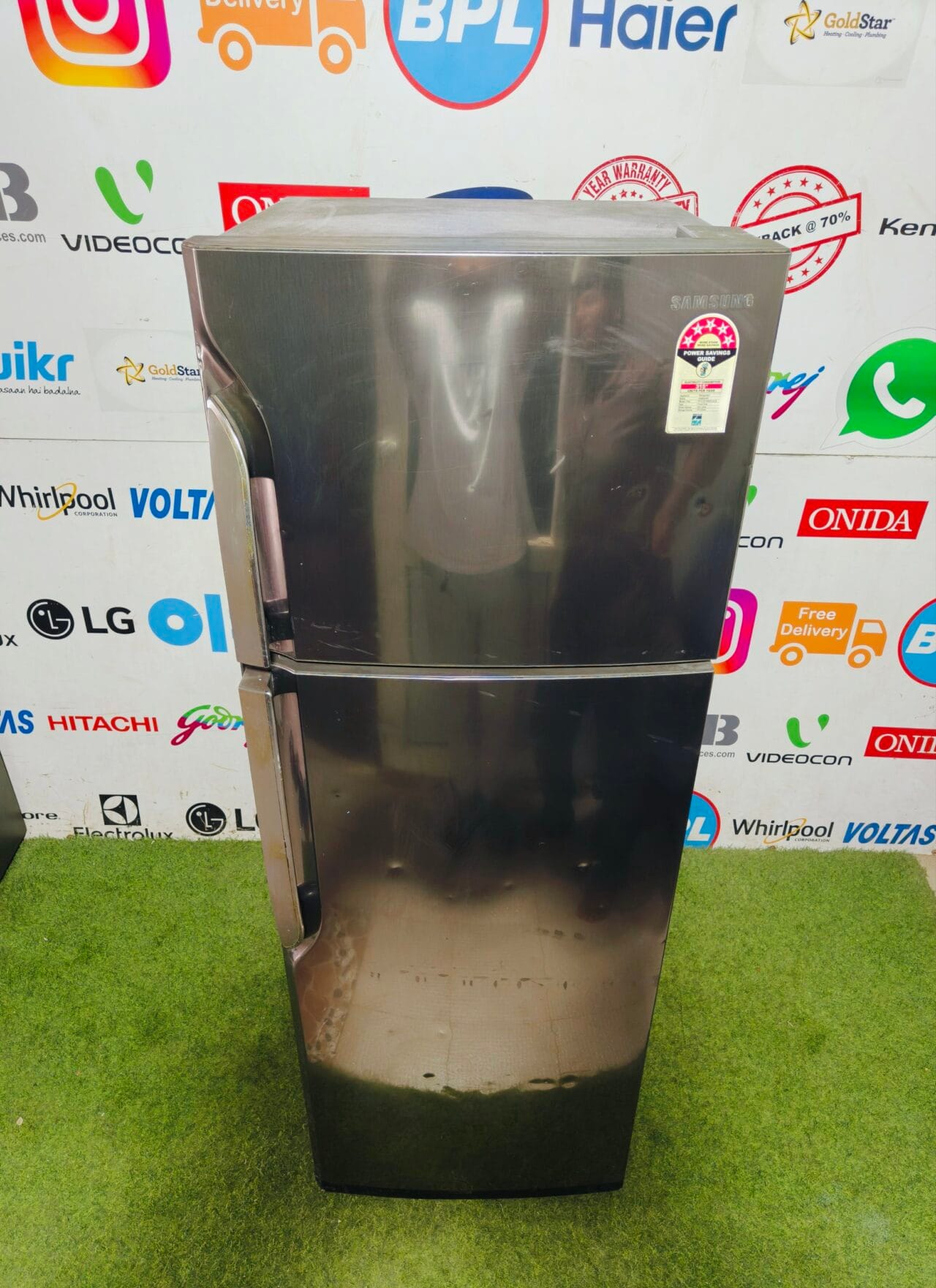 Samsung 5 star energy rating inbuilt stabiliser steel finish 320 lte used double door refrigerator - Image 2