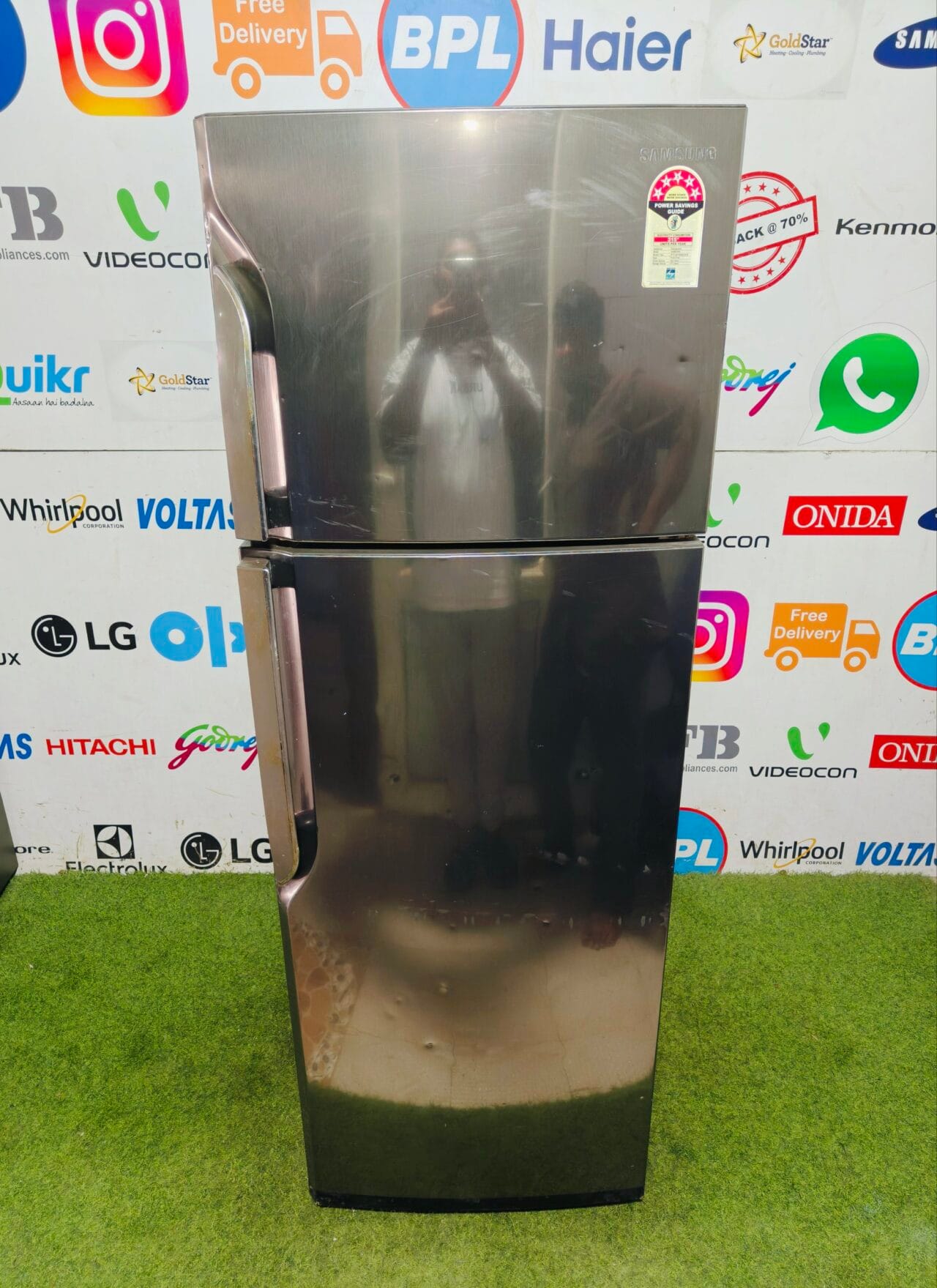 Samsung 5 star energy rating inbuilt stabiliser steel finish 320 lte used double door refrigerator