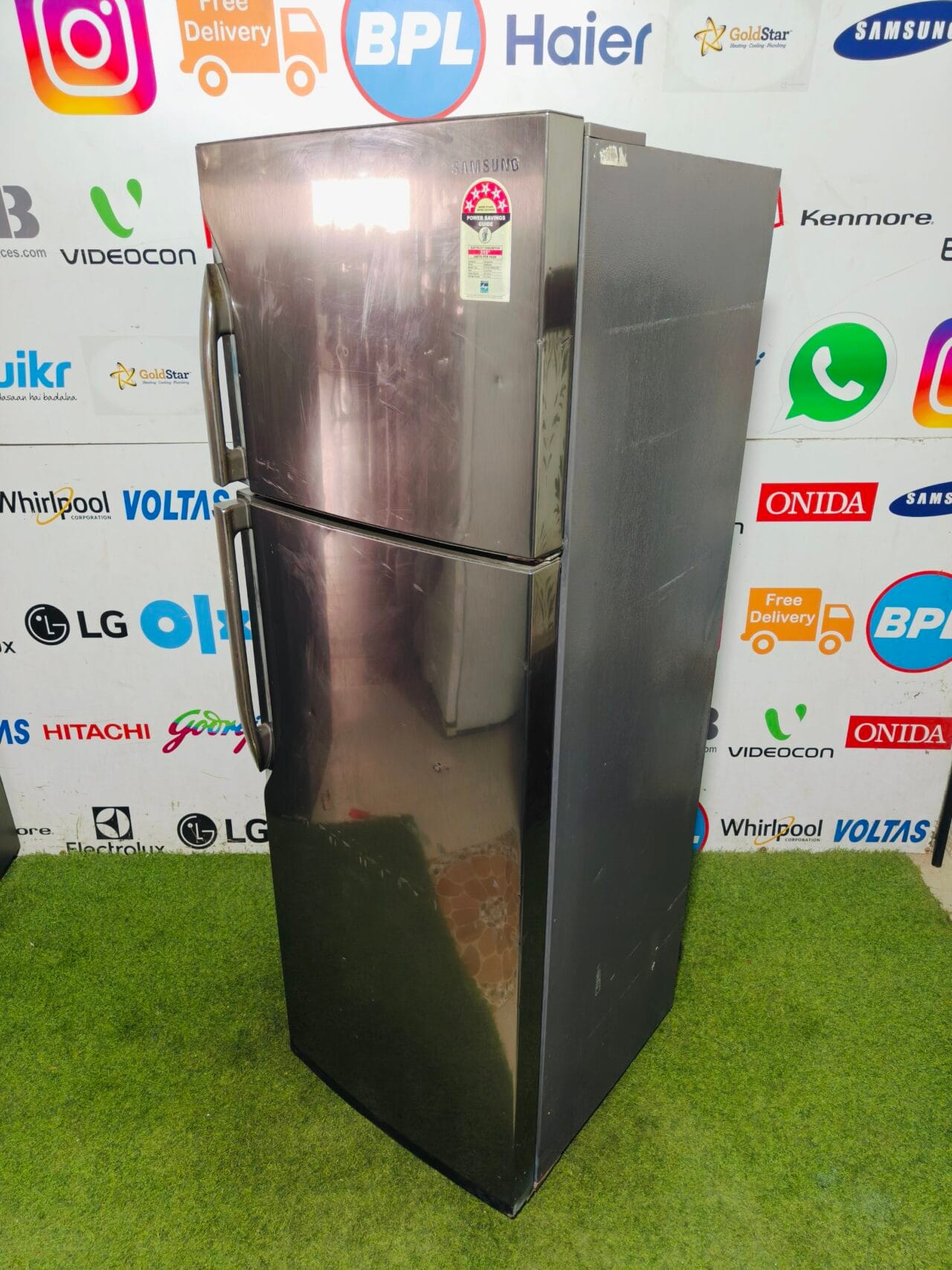 Samsung 5 star energy rating inbuilt stabiliser steel finish 320 lte used double door refrigerator - Image 4
