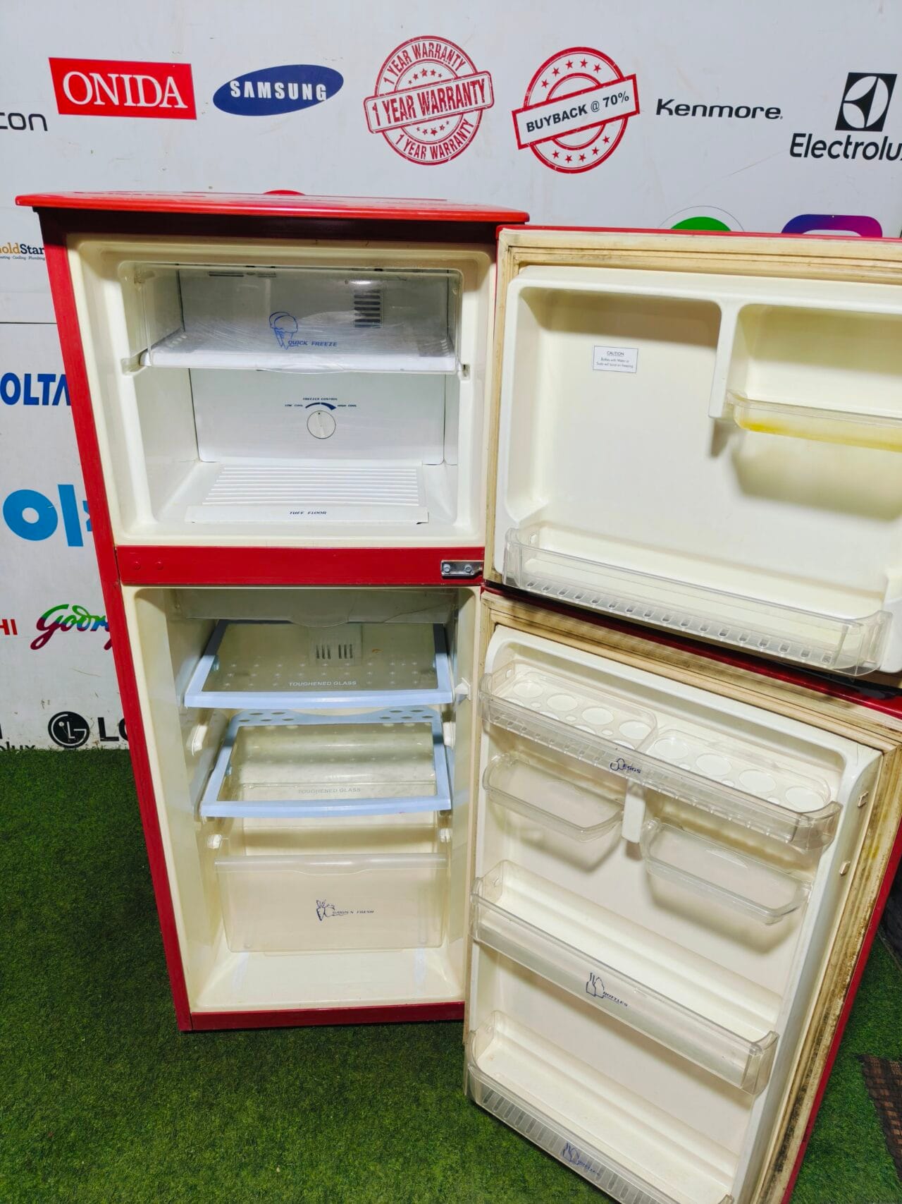 whirlpool no cfc 240 lte red in colour used double door refrigerator - Image 3