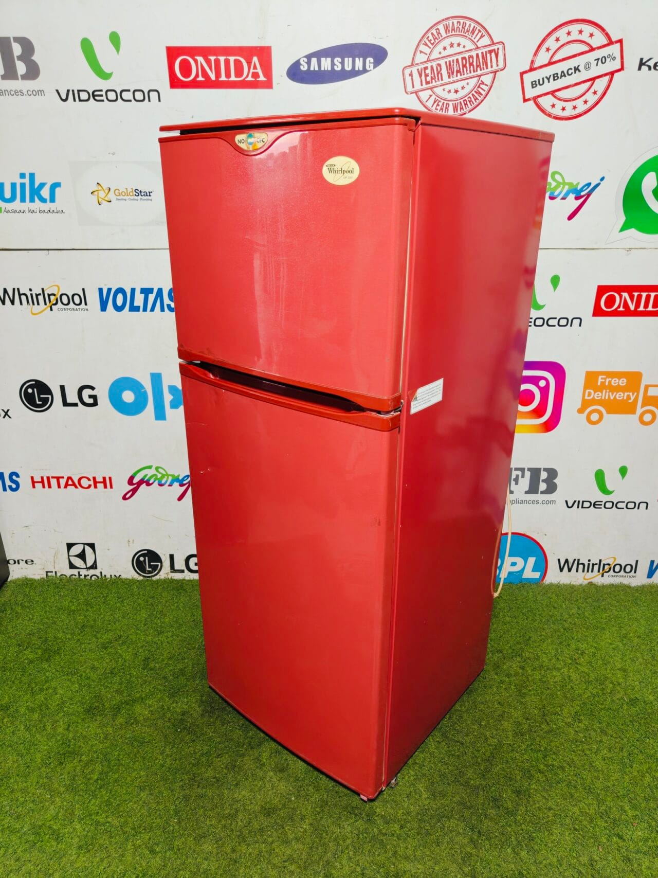 whirlpool no cfc 240 lte red in colour used double door refrigerator - Image 5