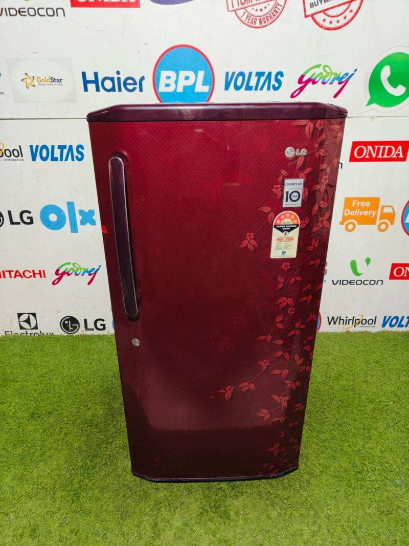 LG five star energy rating inbuilt stabiliser red flower model 200 lte gently used single door refrigerator