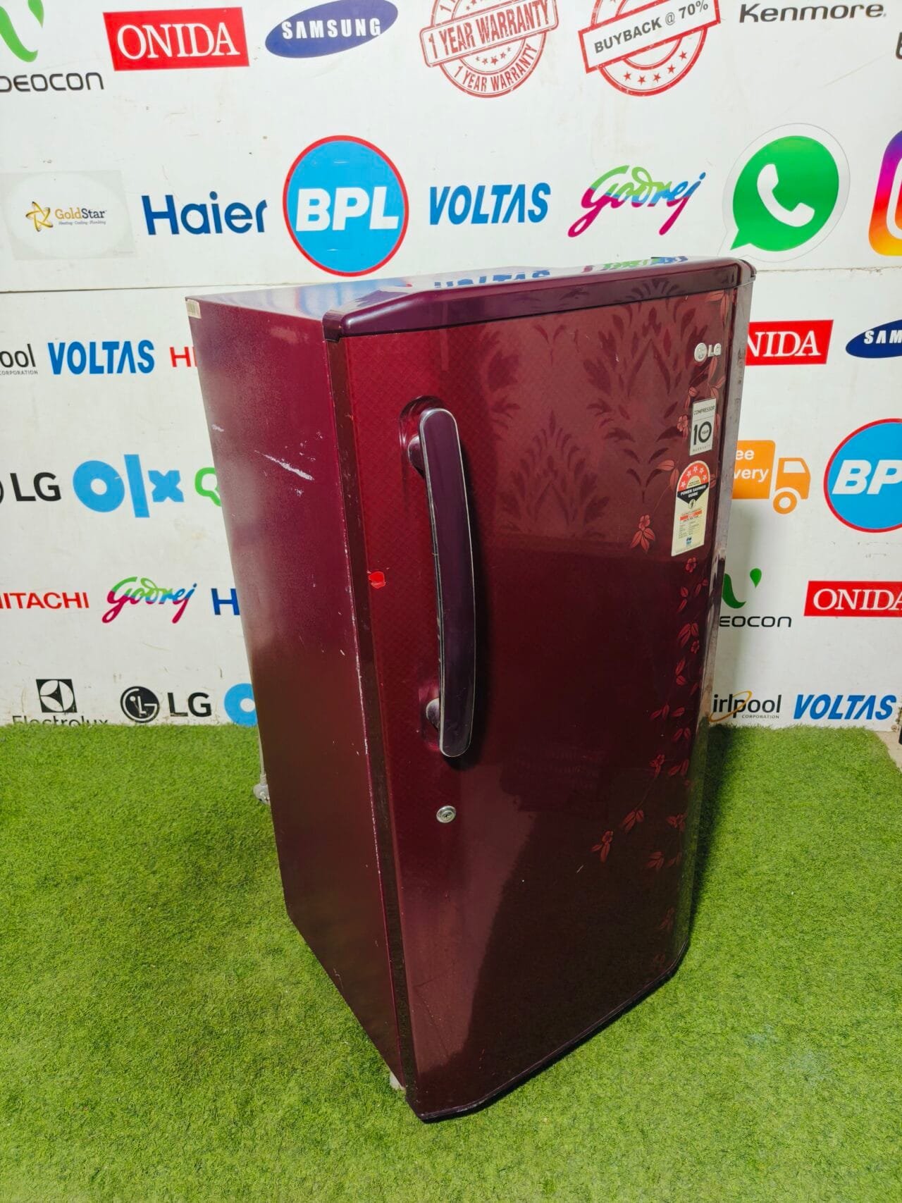 LG five star energy rating inbuilt stabiliser red flower model 200 lte gently used single door refrigerator - Image 4