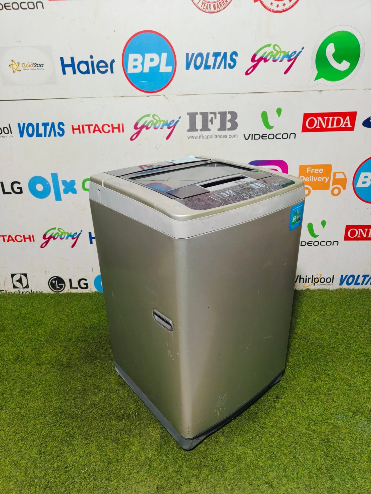 LG turbo drum 6.2 lg double colour steel finish fully automatic top load washing machine - Image 4