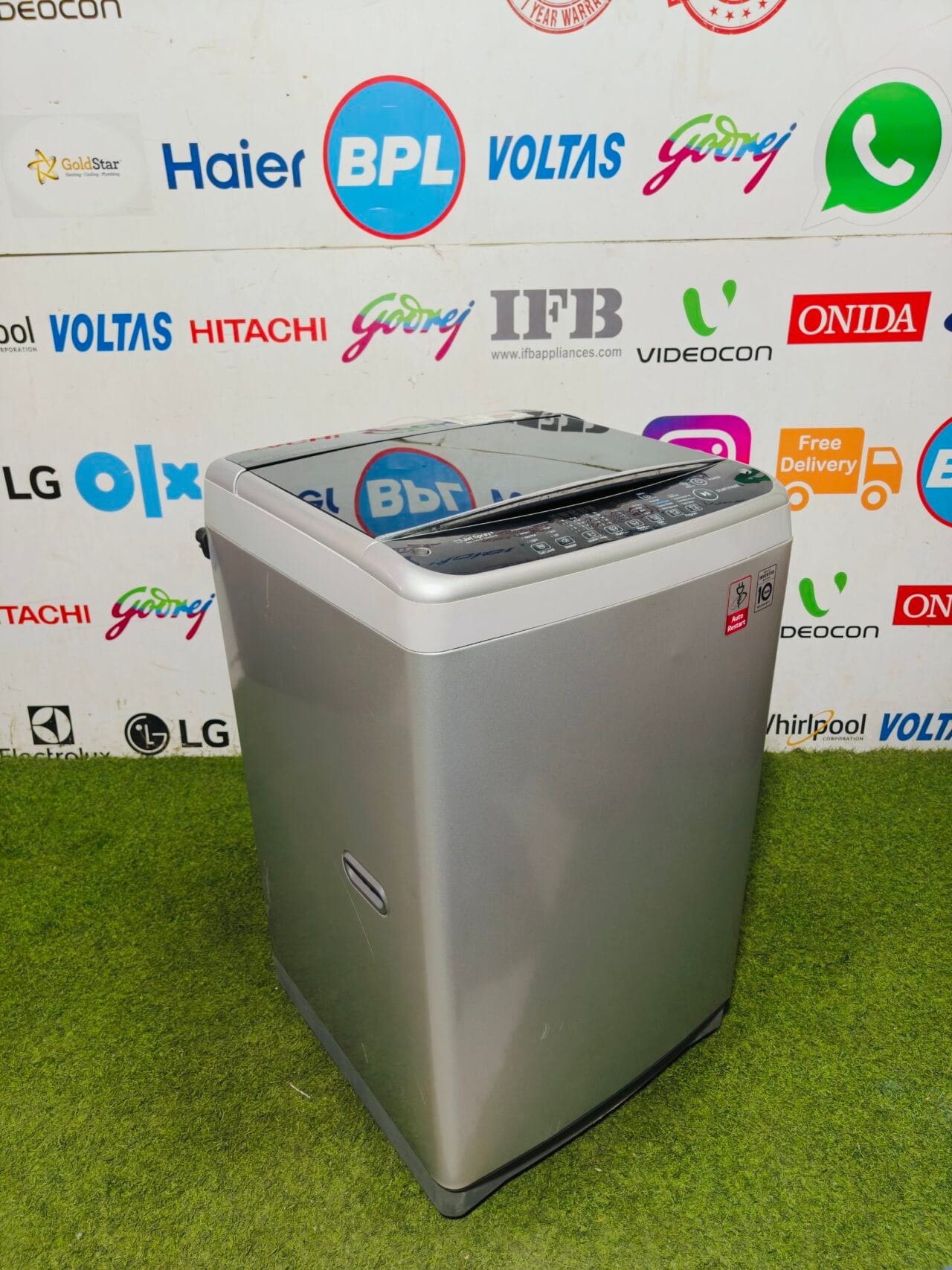LG 5 star energy rating jet spray + smart inverter technology with smart diagnosis and auto restart silver & black in colour 8 kg like new in condition fully automatic top load washing machine - Image 5