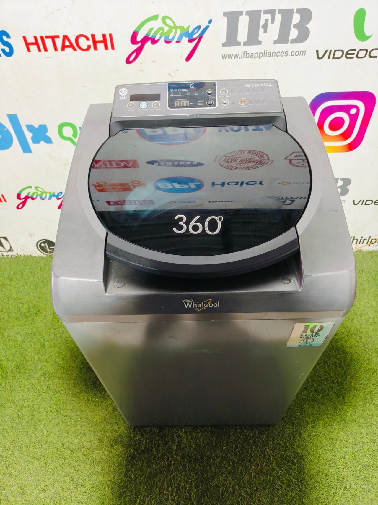 whirlpool 6th sense 360 degree 7.2 kg grey in colour gently used fully automatic top load washing machine - Image 2
