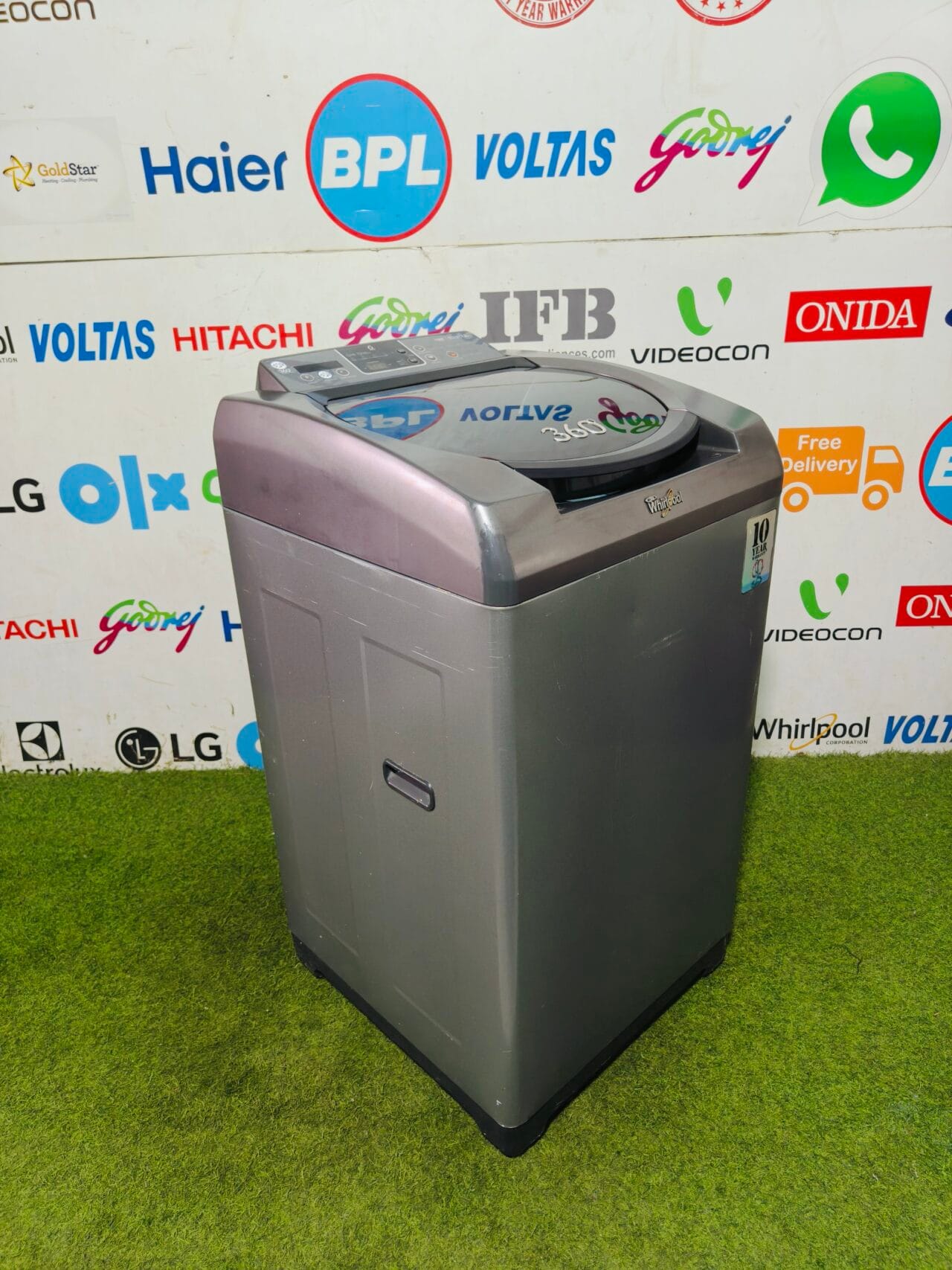 whirlpool 6th sense 360 degree 7.2 kg grey in colour gently used fully automatic top load washing machine - Image 5