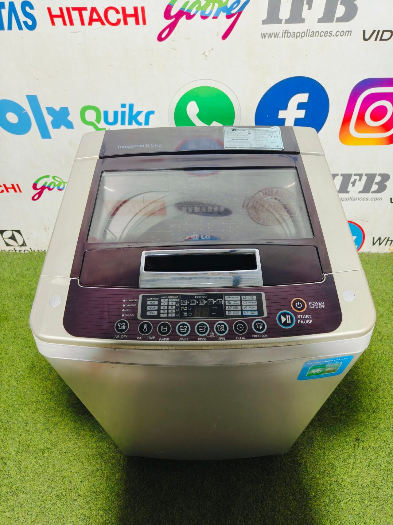 LG turbo drum 6.2 lg double colour steel finish fully automatic top load washing machine - Image 2