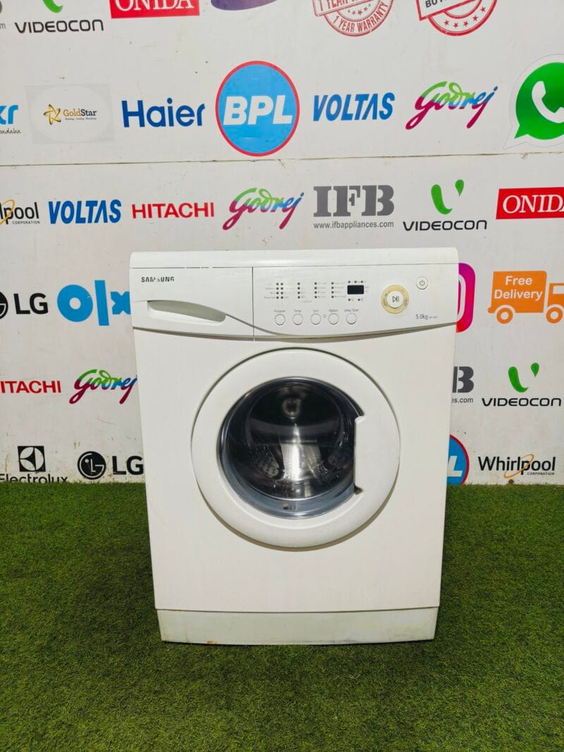Samsung full white 5 kg fully automatic front load used washing machine