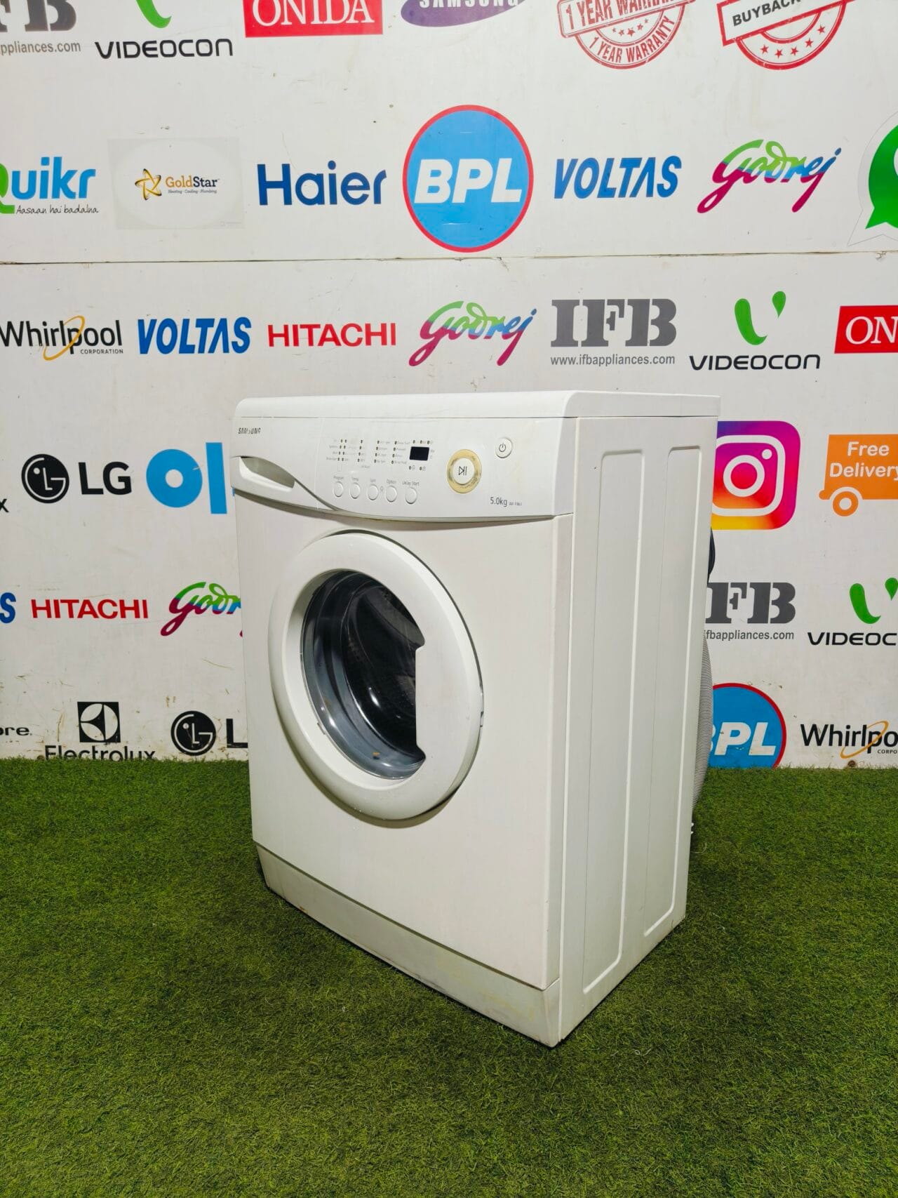 Samsung full white 5 kg fully automatic front load used washing machine - Image 5