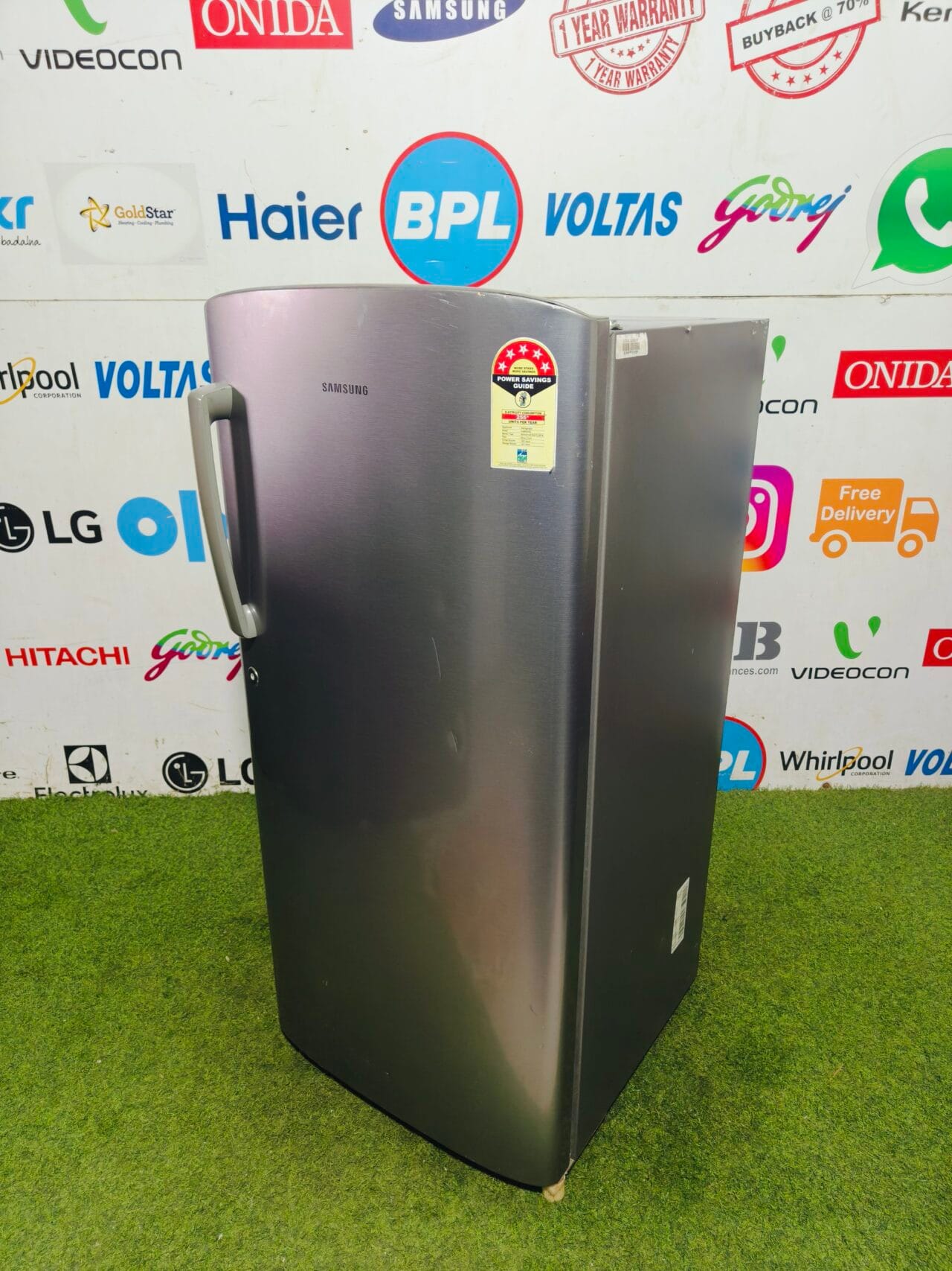 samsung 5 star energy rating inbuilt stabiliser steel finish 190 lte gently used single door refrigerator - Image 4