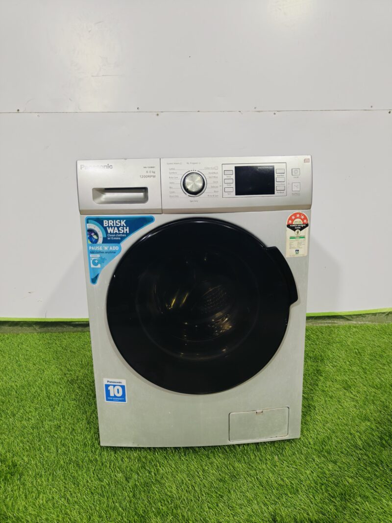 Refurbished - Panasonic brisk wash five star energy rating silver in colour 6 kg with 1200 & digital display fully automatic gently used front load washing machine