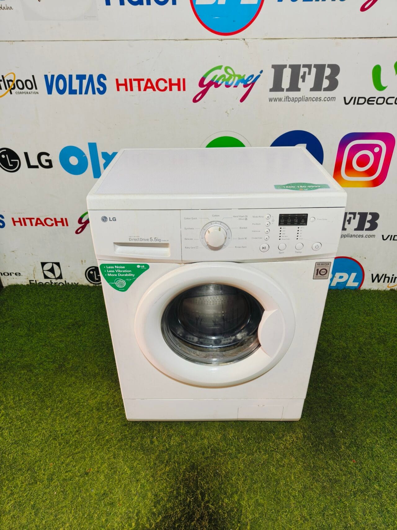 LG digital inverter direct drive 5.5 kg energy saving full white in colour gently used fully automatic front load washing machine - Image 2